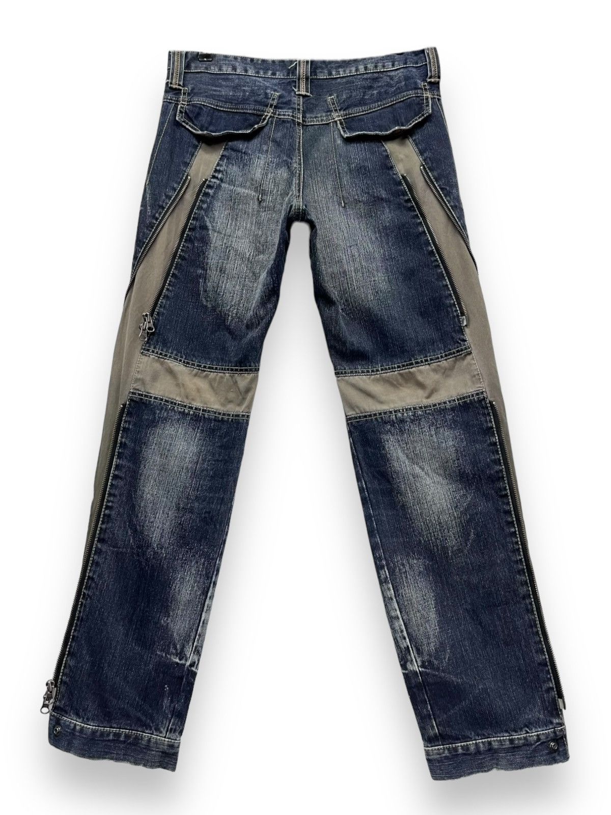 PPFM 🔥FYE🔥PPFM Punk MultiZipper Hybrid Denim Bush Pants Size US 30 / EU 46 - 4 Thumbnail