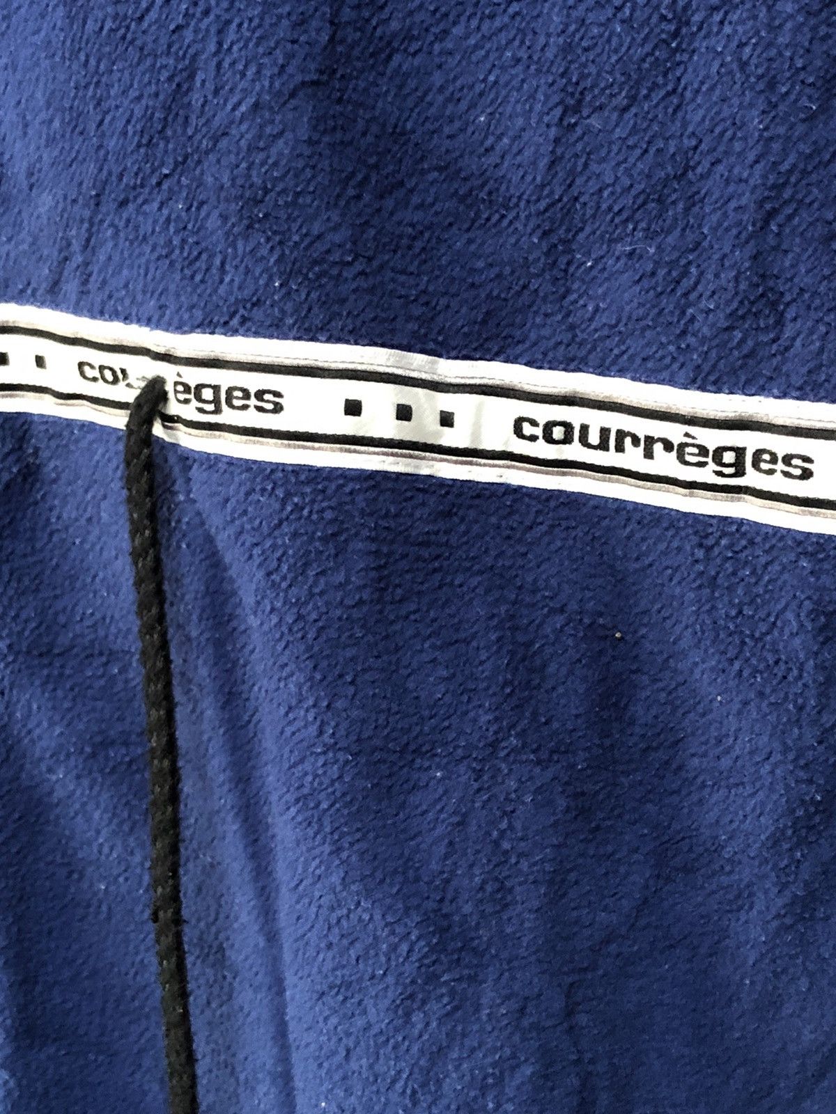 Courreges Courreges Fleece Jacket With Hoodie Big Logo Zipper Size US S / EU 44-46 / 1 - 9 Thumbnail