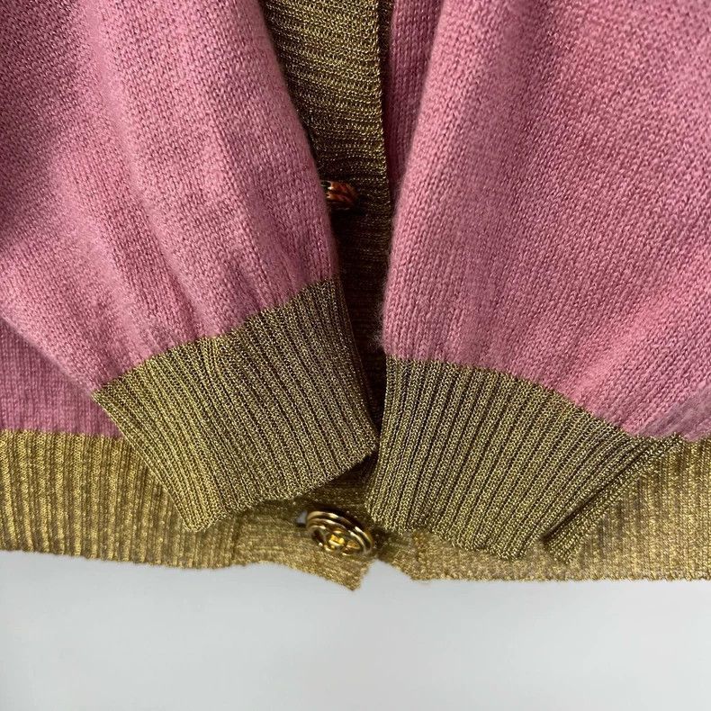 Gucci Gucci Pink double G gold buckle knitted cardigan jacket 250 Size M / US 6-8 / IT 42-44 - 6 Thumbnail