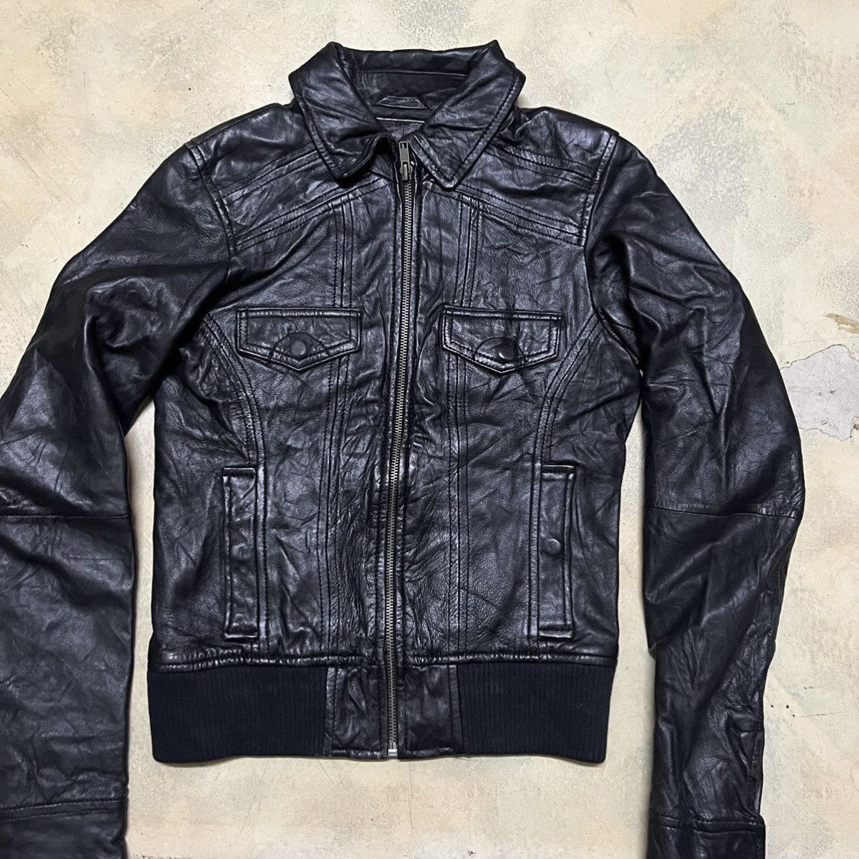 Japanese Brand Japanese Brand Bikers Zipper Leather Jacket Size XS / US 0-2 / IT 36-38 - 3 Thumbnail
