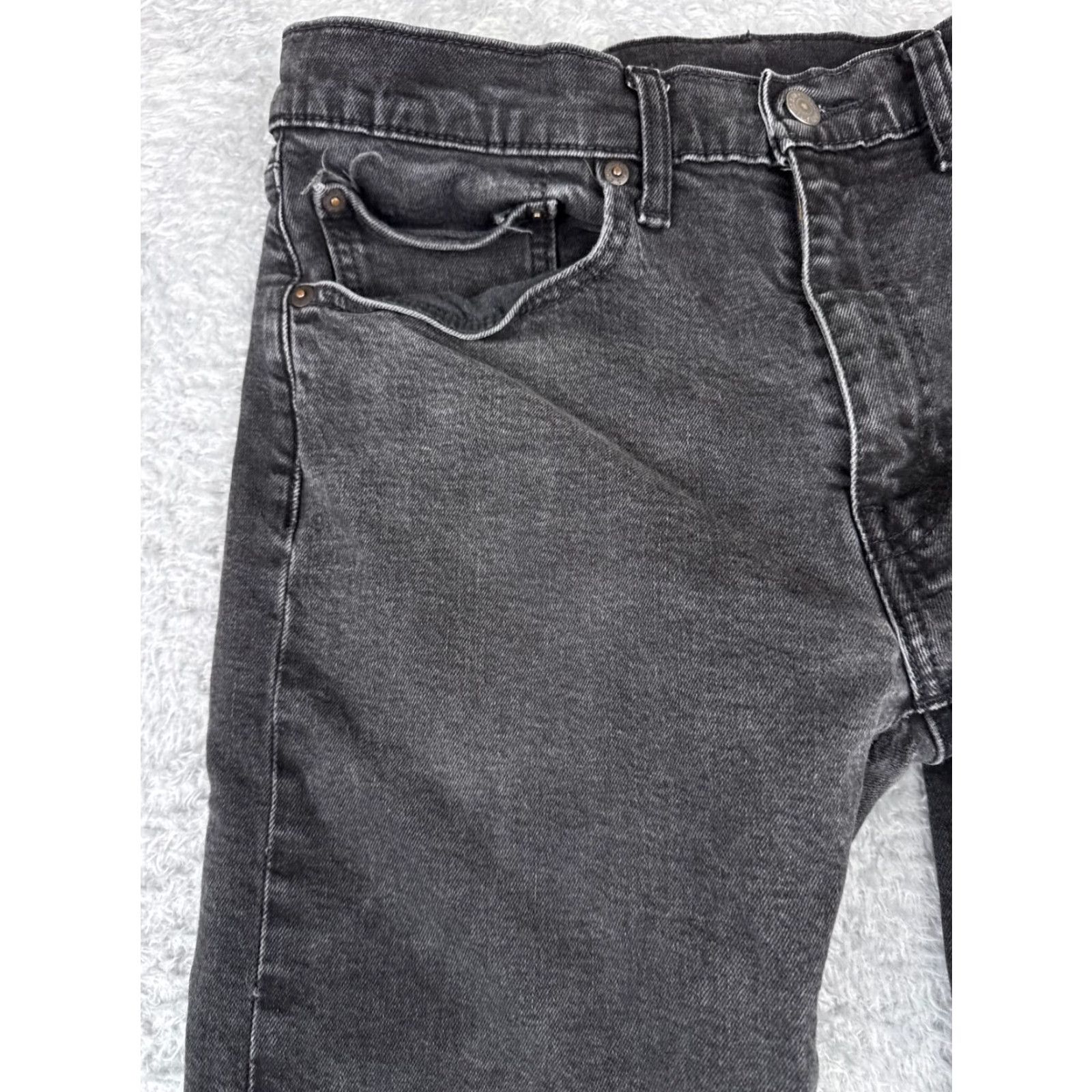 Levi's Levis 512 Jeans Black Denim Distressed Cotton 34x29 5-Pocket Regular Fit Adult Men Jeans Vintage No Size US 34 / EU 50 - 5 Thumbnail