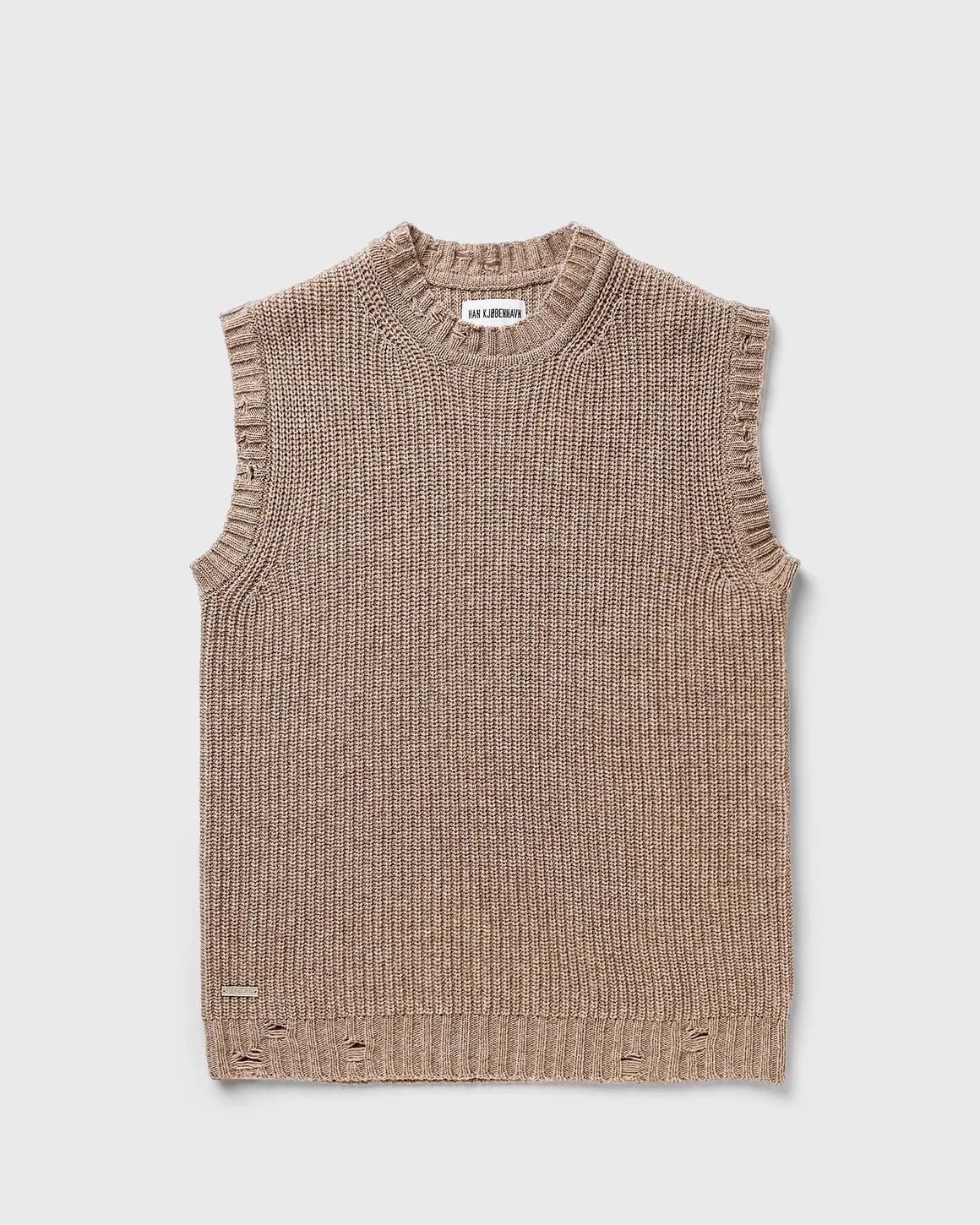 Han Kjobenhavn !DS! SS23 Han Kjobenhavn Distressed Knit Beige Vest Size US M / EU 48-50 / 2 - 2 Thumbnail