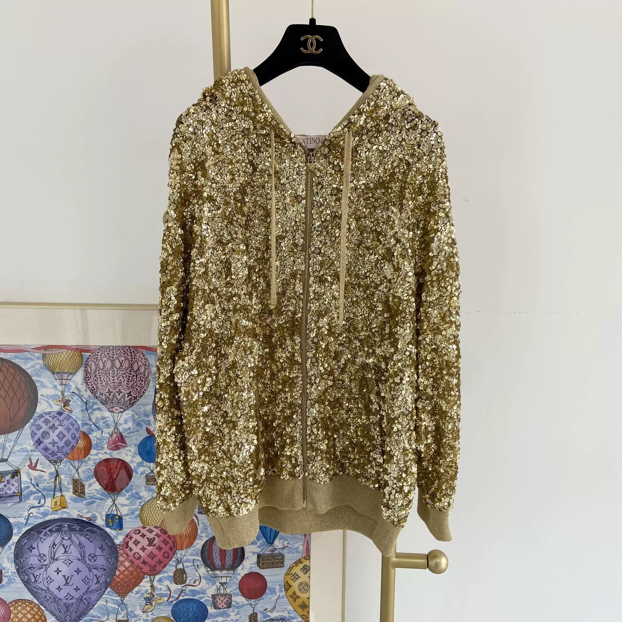 Valentino Gold Sequin Embellished Jacket