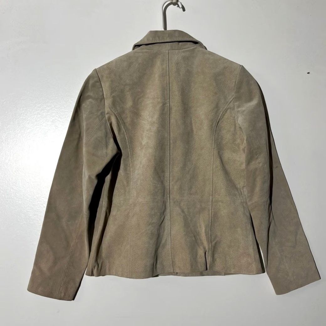 Vintage Relativity Leather Suede Blazer Jacket Tan Button Front Women Size S Brown Suede Blazer Women S Relativity Leather Size S / US 4 / IT 40 - 3 Thumbnail