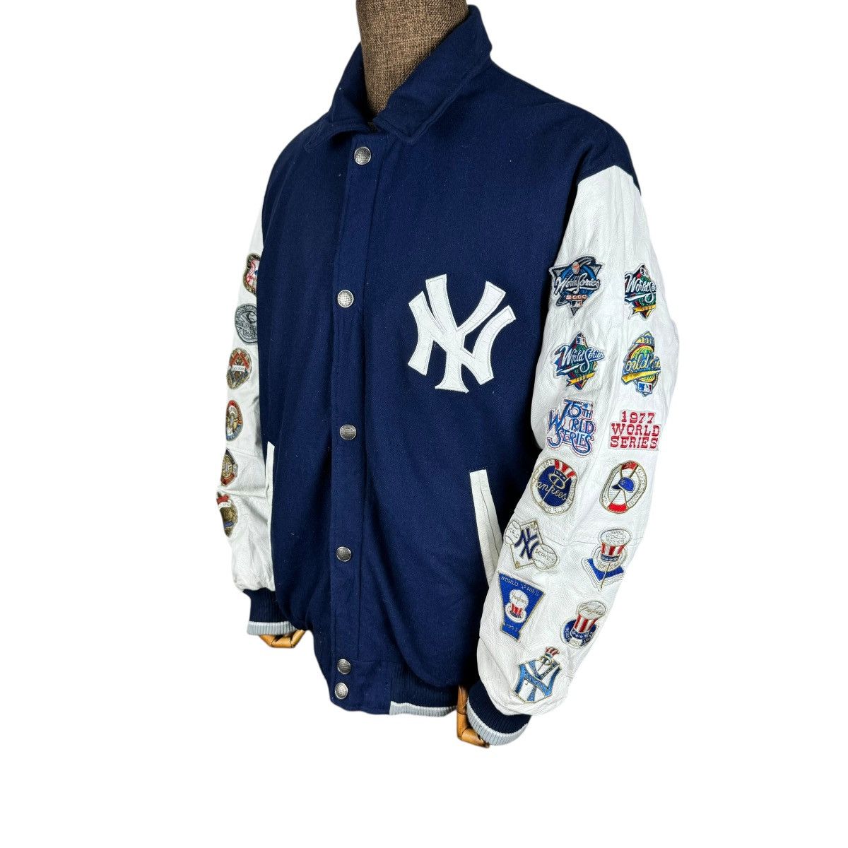 New York Yankees ☀️NEW YORK YANKEES LEATHER VARSITY JACKET Size US M / EU 48-50 / 2 - 2 Thumbnail