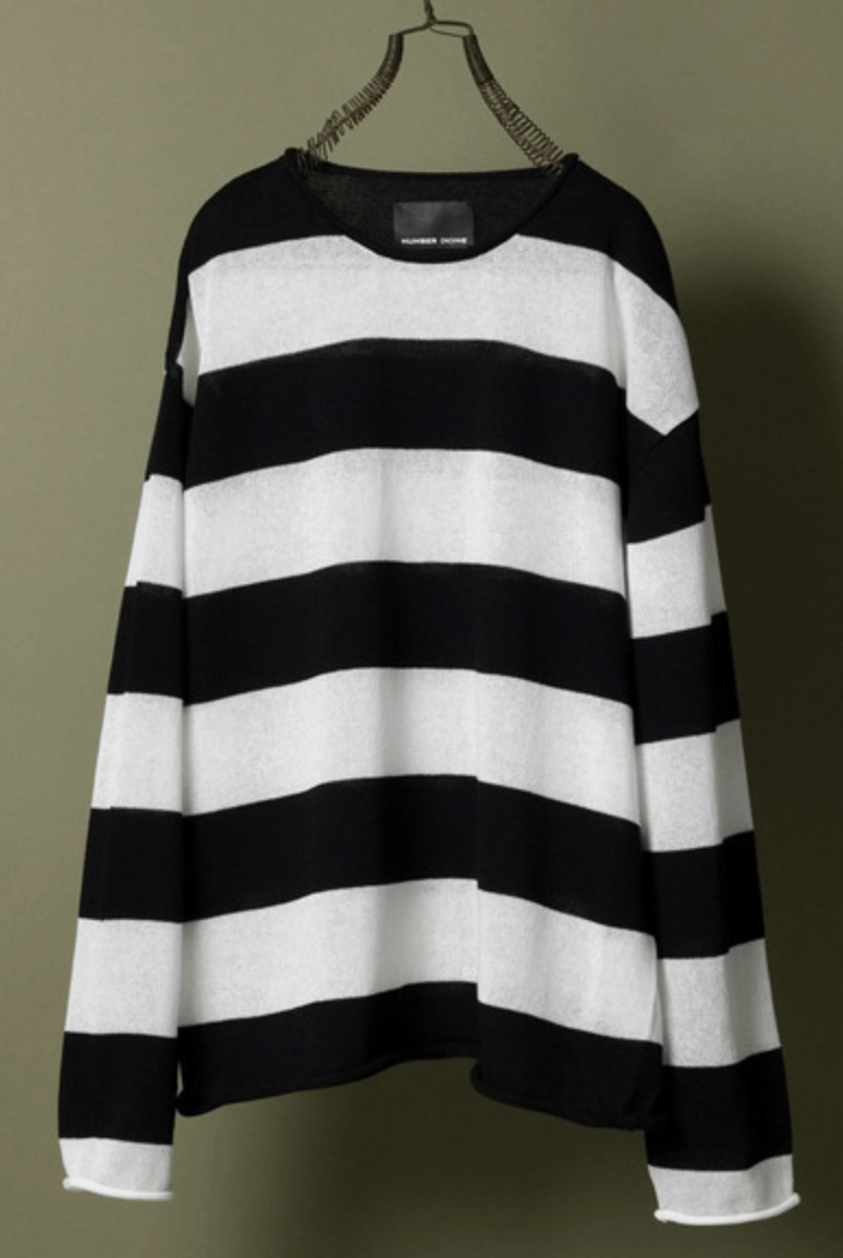 Number (N)ine Number nine SEE THROUGH STRIPED SUMMER KNIT