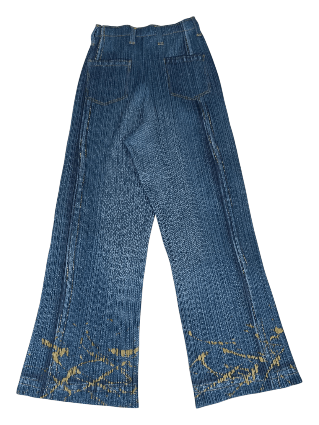 Pleats Please Issey Miyake Pleats Please Denim Flared Splatter Printed Size 29" - 1 Thumbnail