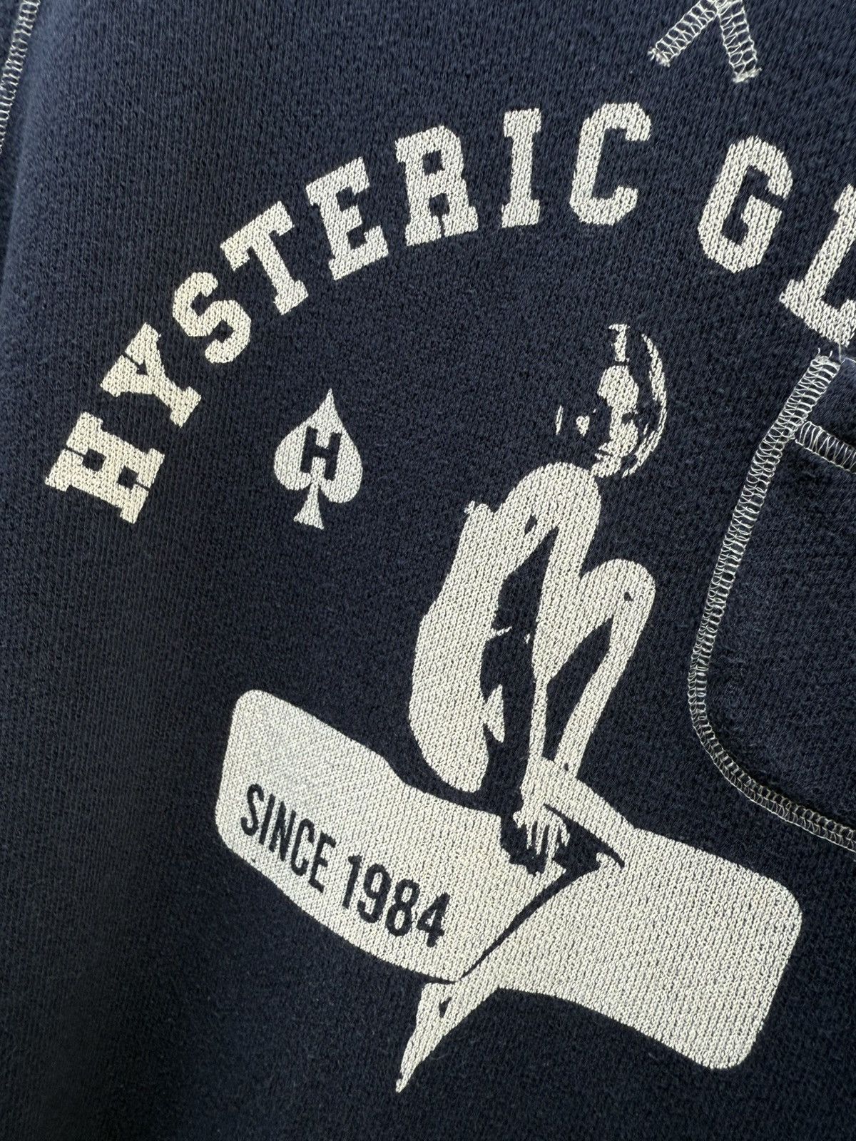 Hysteric Glamour HG Sexy/Nudes Lady Indigo Blue Contra Stitch "L" Sweatshirt Size US L / EU 52-54 / 3 - 4 Thumbnail