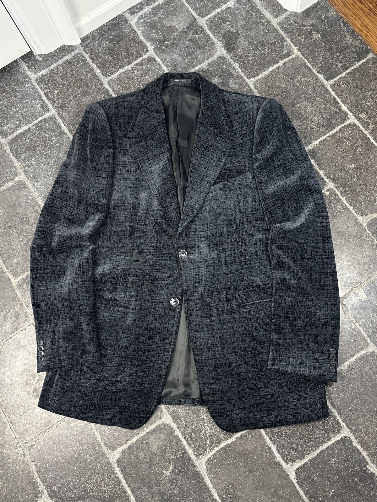 Emporio Armani F/W 2005 Emporio Armani Velvet Suit Jacket Vintage Velour 54 Size 54R - 1 Thumbnail