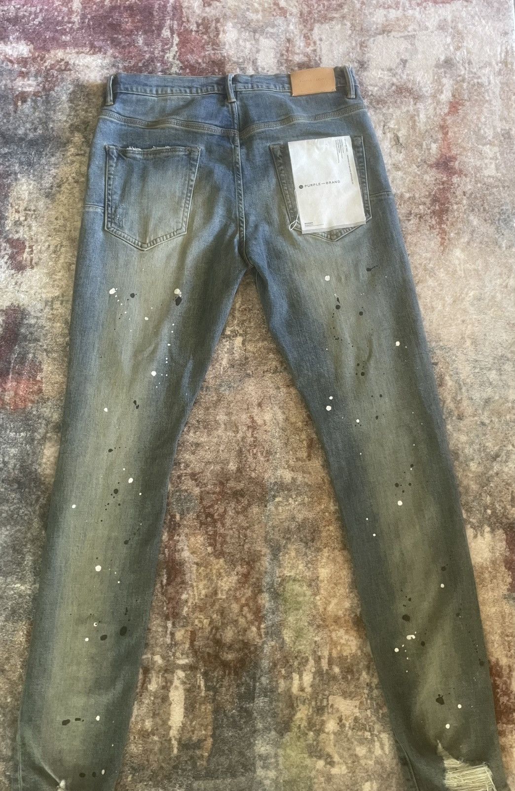 Purple Brand Purple Jeans Black & White Paint Splatter Size US 33 - 2 Thumbnail