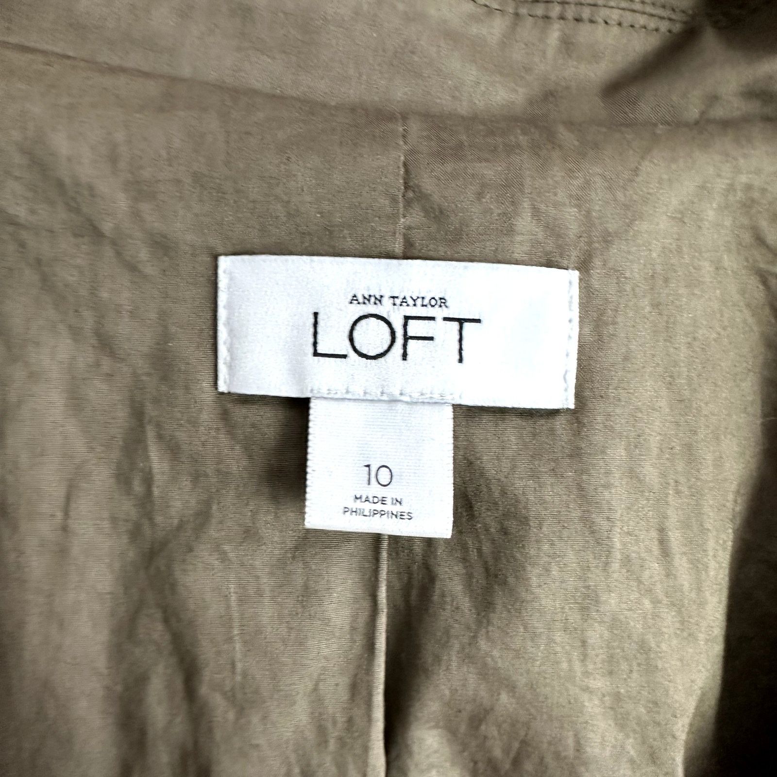 Loft Loft Green Lightweight Belted Blazer Jacket 10 Black Ribbon Size M / US 6-8 / IT 42-44 - 8 Thumbnail