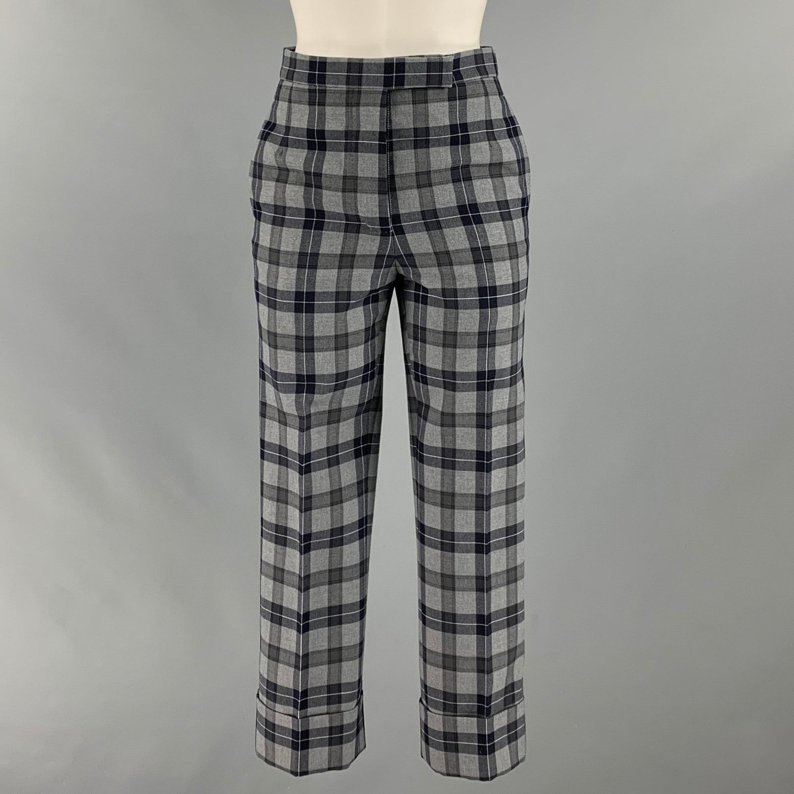 high waisted plaid dress pants High Waist Plaid Bootcut Stretch Dress Pants Brown