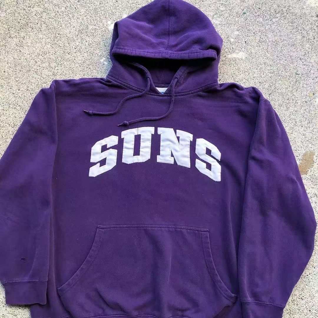 Japanese Brand × Vintage Purple casual retro letter print loose hooodie Size US L / EU 52-54 / 3 - 2 Thumbnail