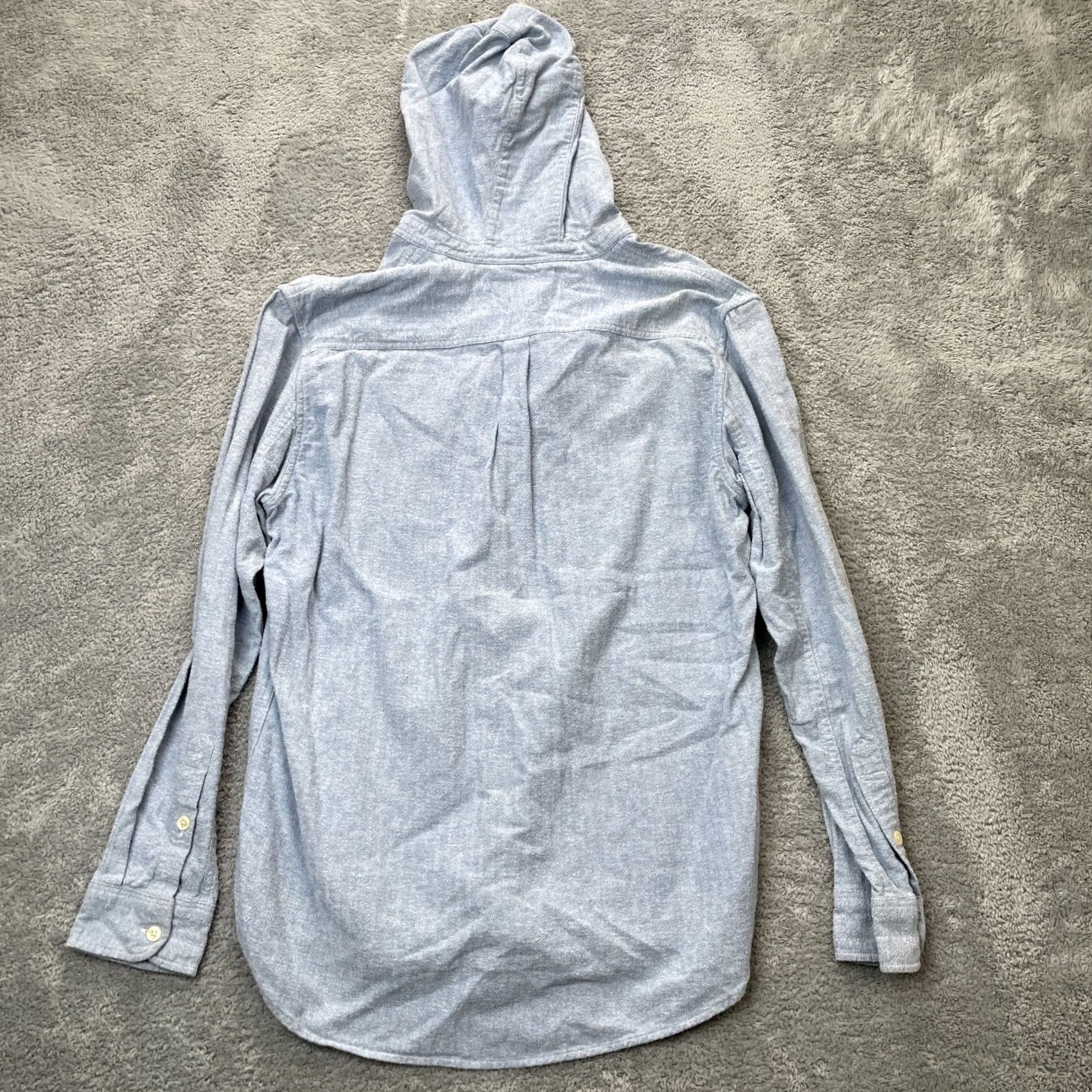 Chaps Womens Chaps Hoodie - Long Sleeve Blue Herringbone Cotton Activewear Size L / US 10 / IT 46 - 2 Thumbnail