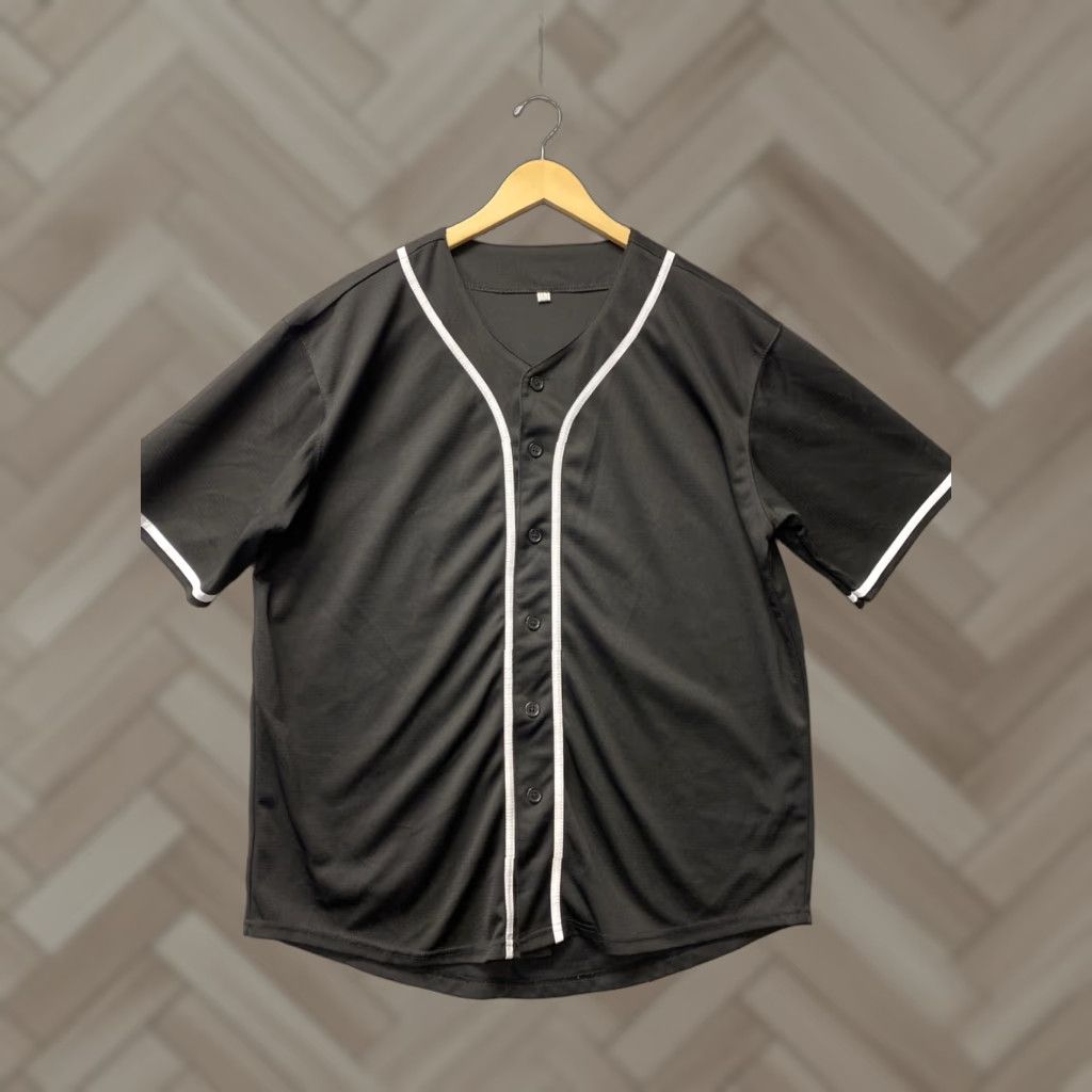 Vintage Baseball Jersey Men's L Black Short Sleeve Button Up Size US L / EU 52-54 / 3 - 1 Thumbnail