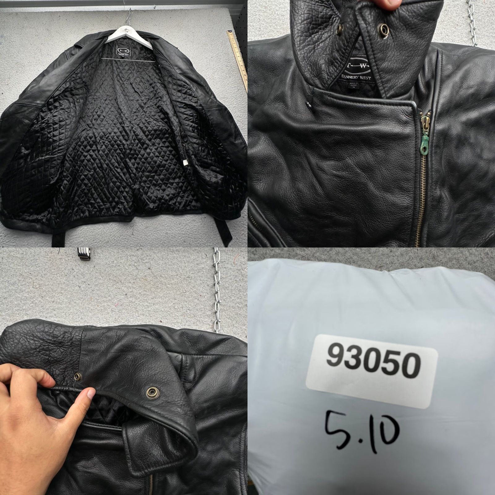 Vintage VINTAGE Tannery West Belted Motorcycle Leather Coat Jacket Womens Medium Quilted Lined Black Womens Jacket Size M / US 6-8 / IT 42-44 - 9 Thumbnail