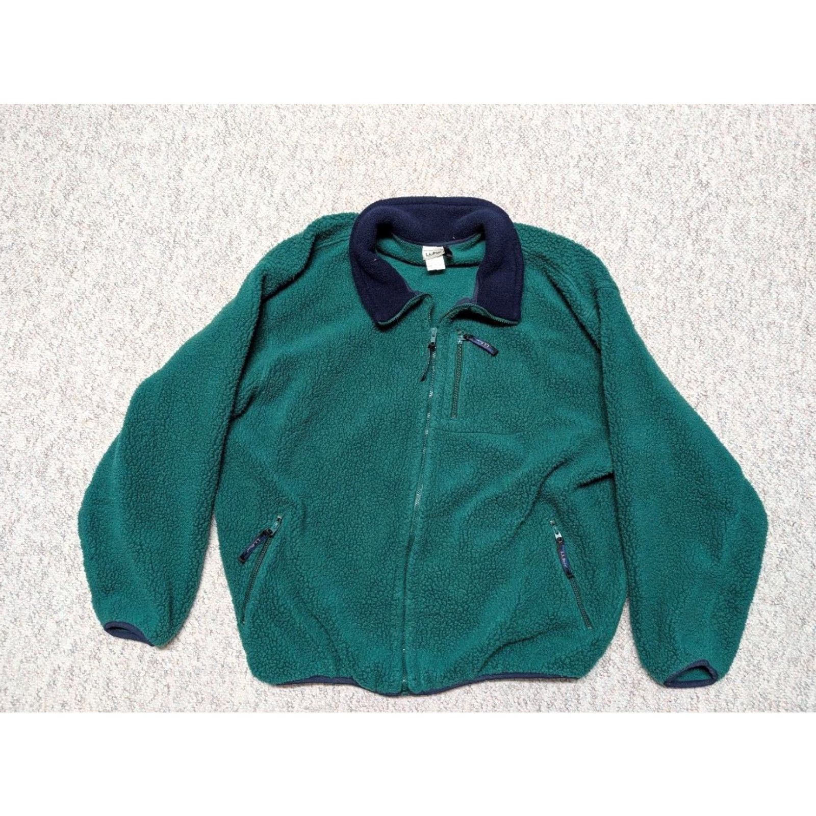 Vintage VINTAGE L.L. Bean Jacket Men 2XL TALL Fleece Green Deep Pile 1990s USA Made Zip Size US M / EU 48-50 / 2 - 3 Thumbnail