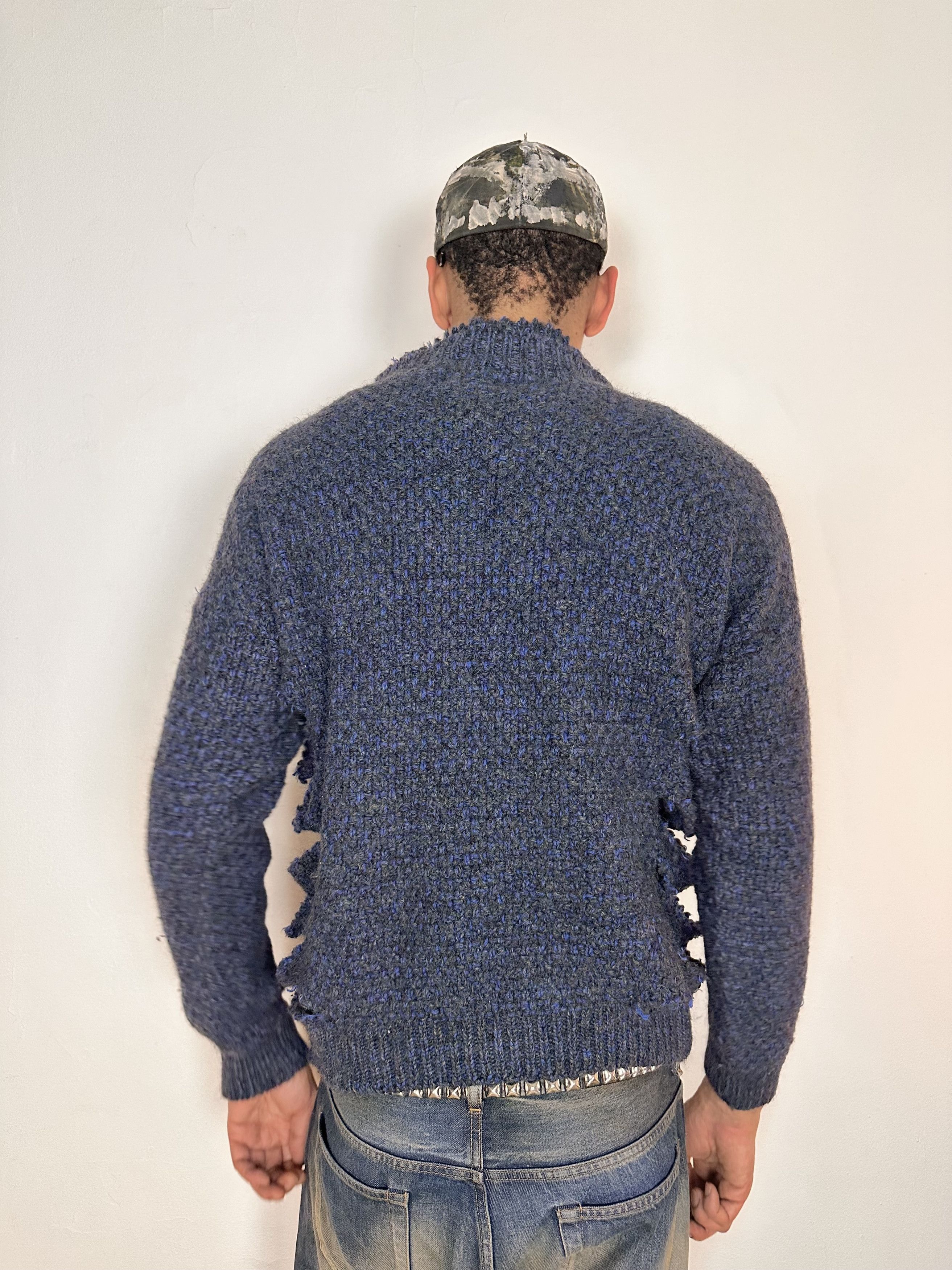 Other ASTROBOI* Blue Deconstructed Ripped Grunge Sweater - XL Size US XL / EU 56 / 4 - 4 Thumbnail