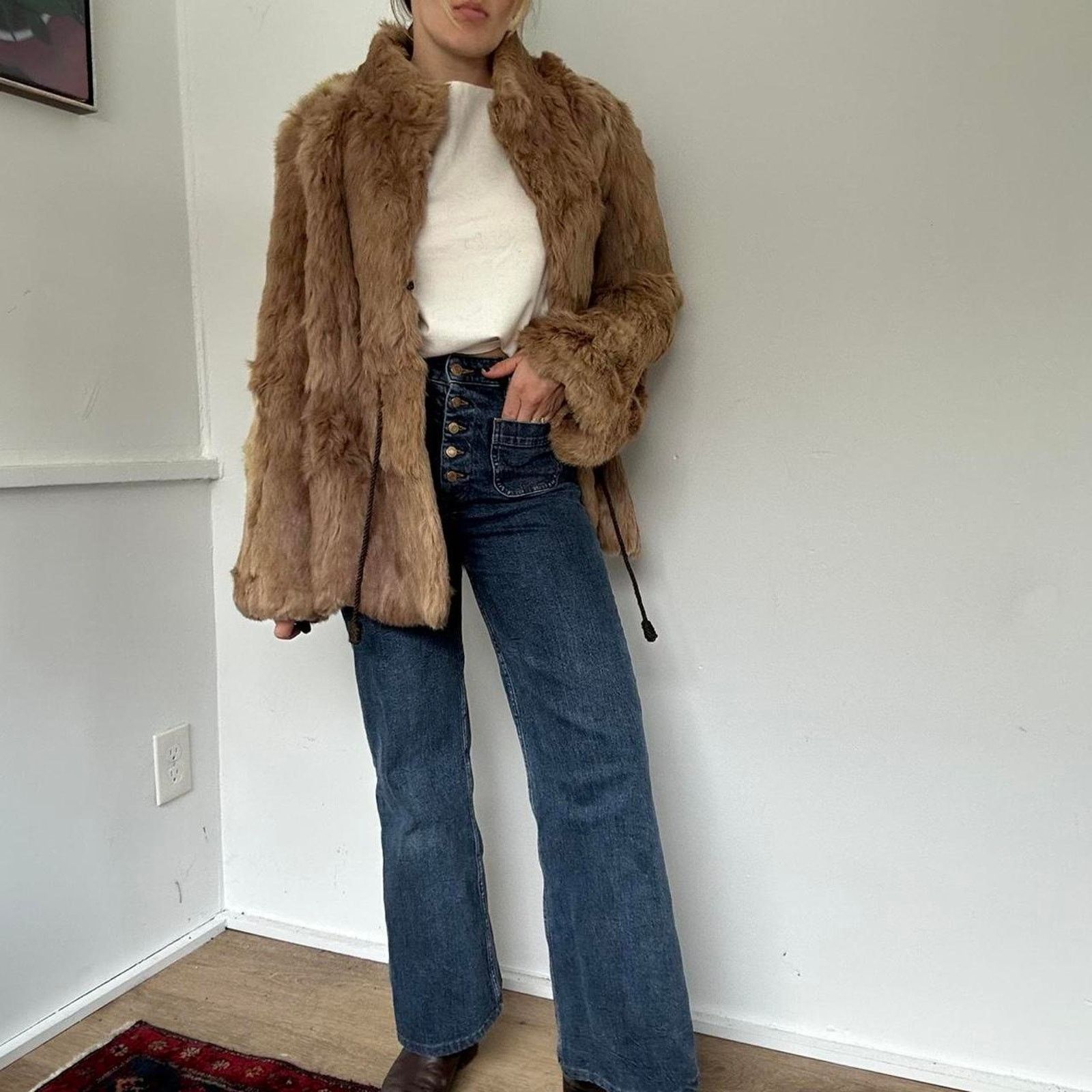 Other Vintage YSL / Saint Laurent Fur Coat with Drawstring (M) Size M / US 6-8 / IT 42-44 - 6 Thumbnail