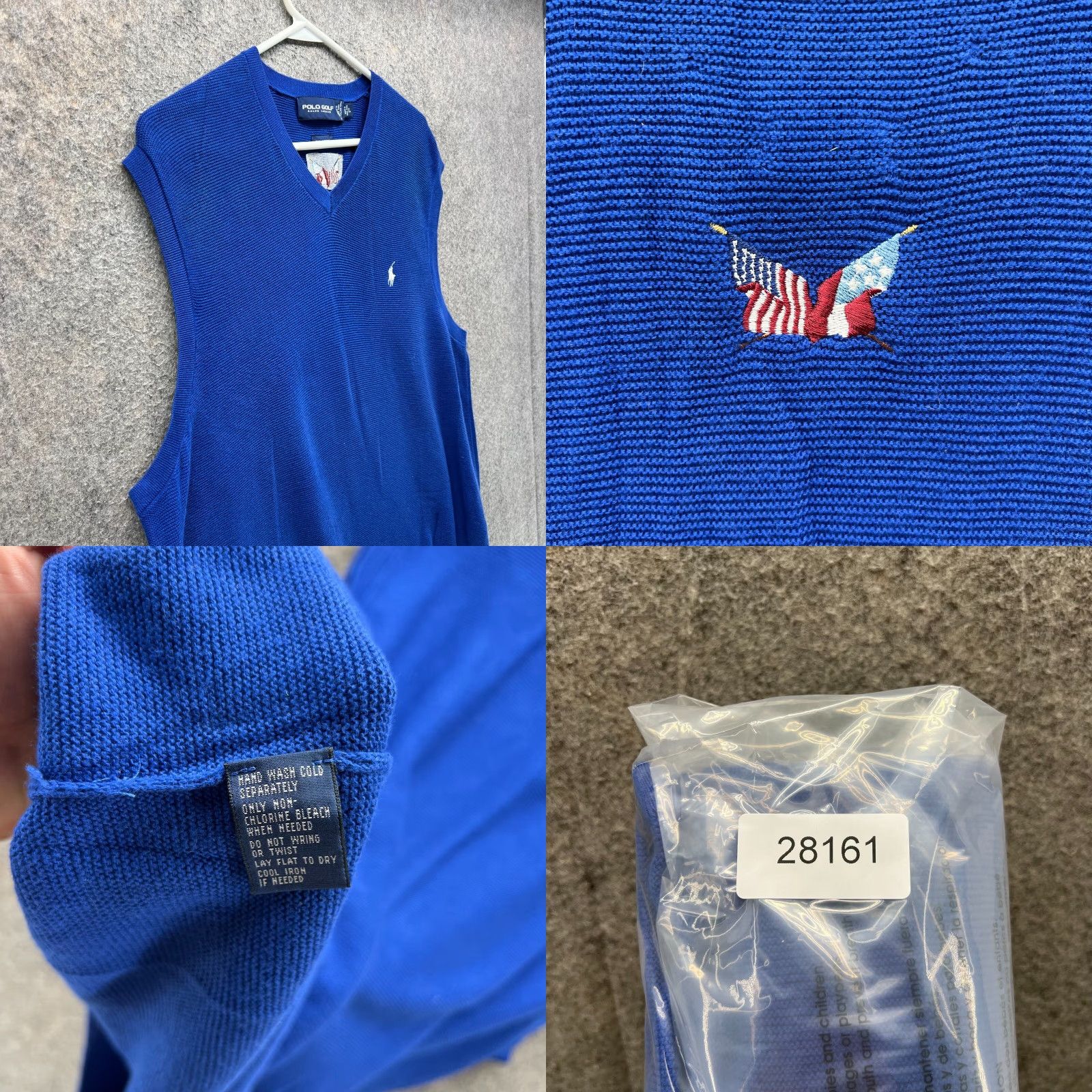 Polo Ralph Lauren VINTAGE Polo Ralph Lauren Vest Sweater Mens Large Royal Blue Knit Pony Patch Logo Golf Size US L / EU 52-54 / 3 - 8 Thumbnail