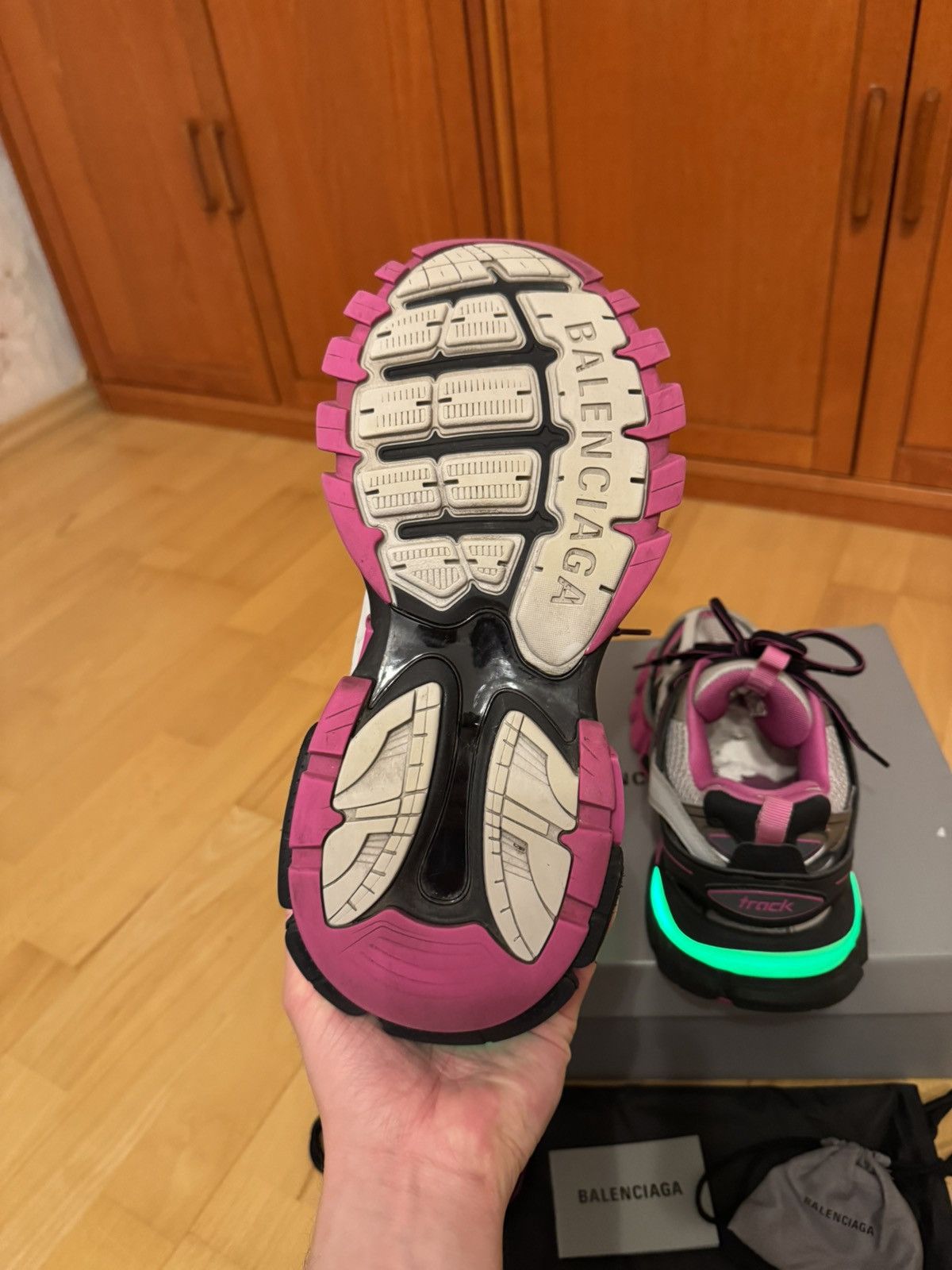 Balenciaga Balenciaga LED Track Black Pink Grey Size US 8 / EU 41 - 10 Thumbnail