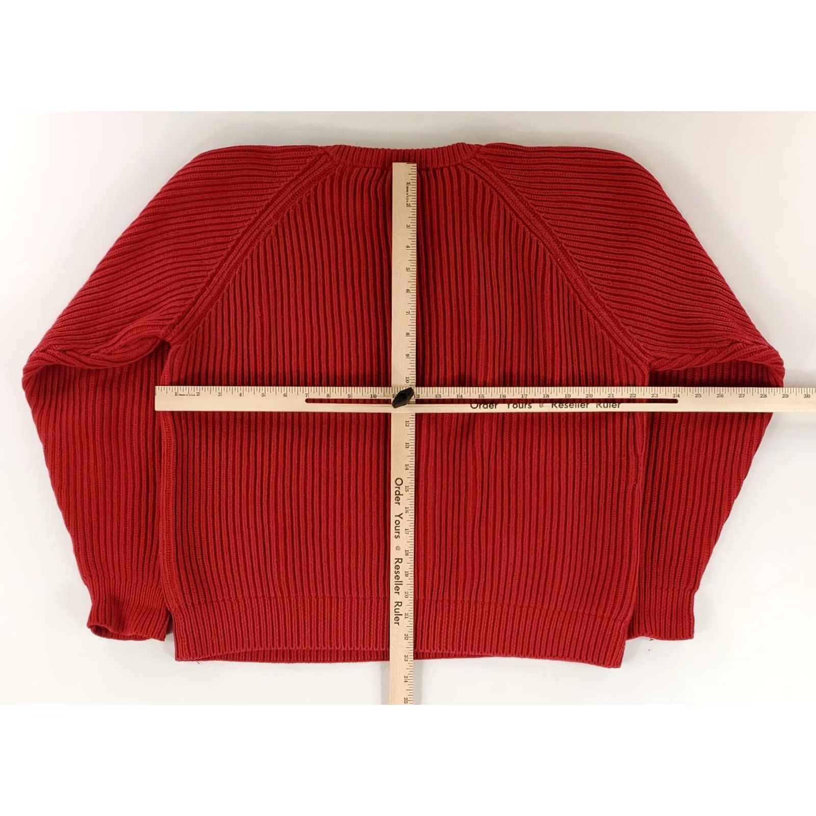 Banana Republic VINTAGE Banana Republic Sweater Crew Neck Ribbed Chunk Red Mens XL 90s Size US XL / EU 56 / 4 - 6 Thumbnail