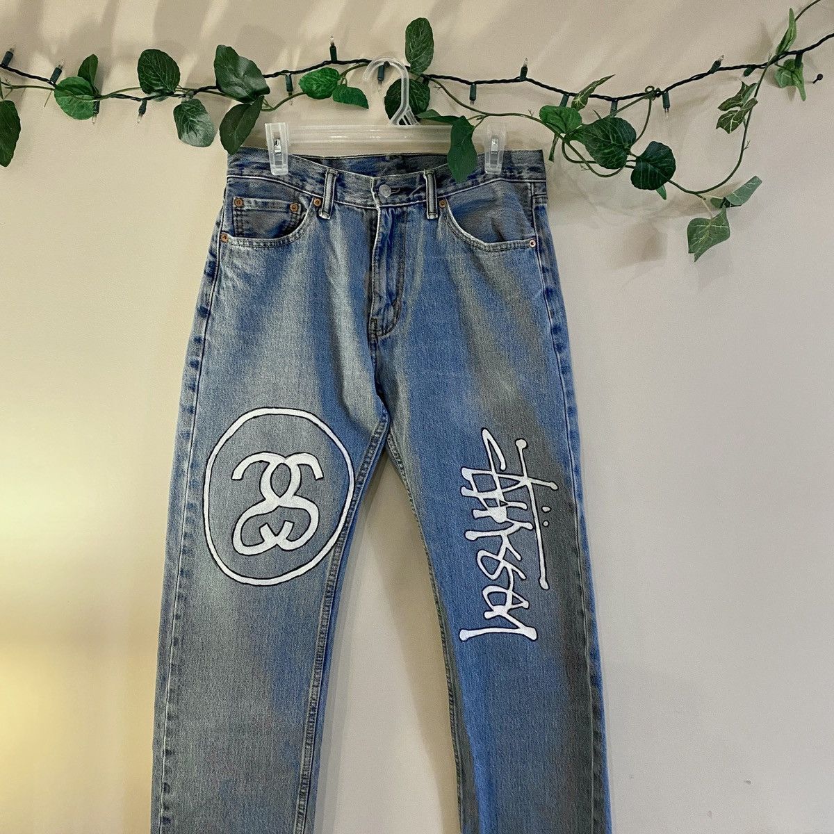 Levi's × Vintage Custom Painted Levis Stussy Denim Jeans | Grailed