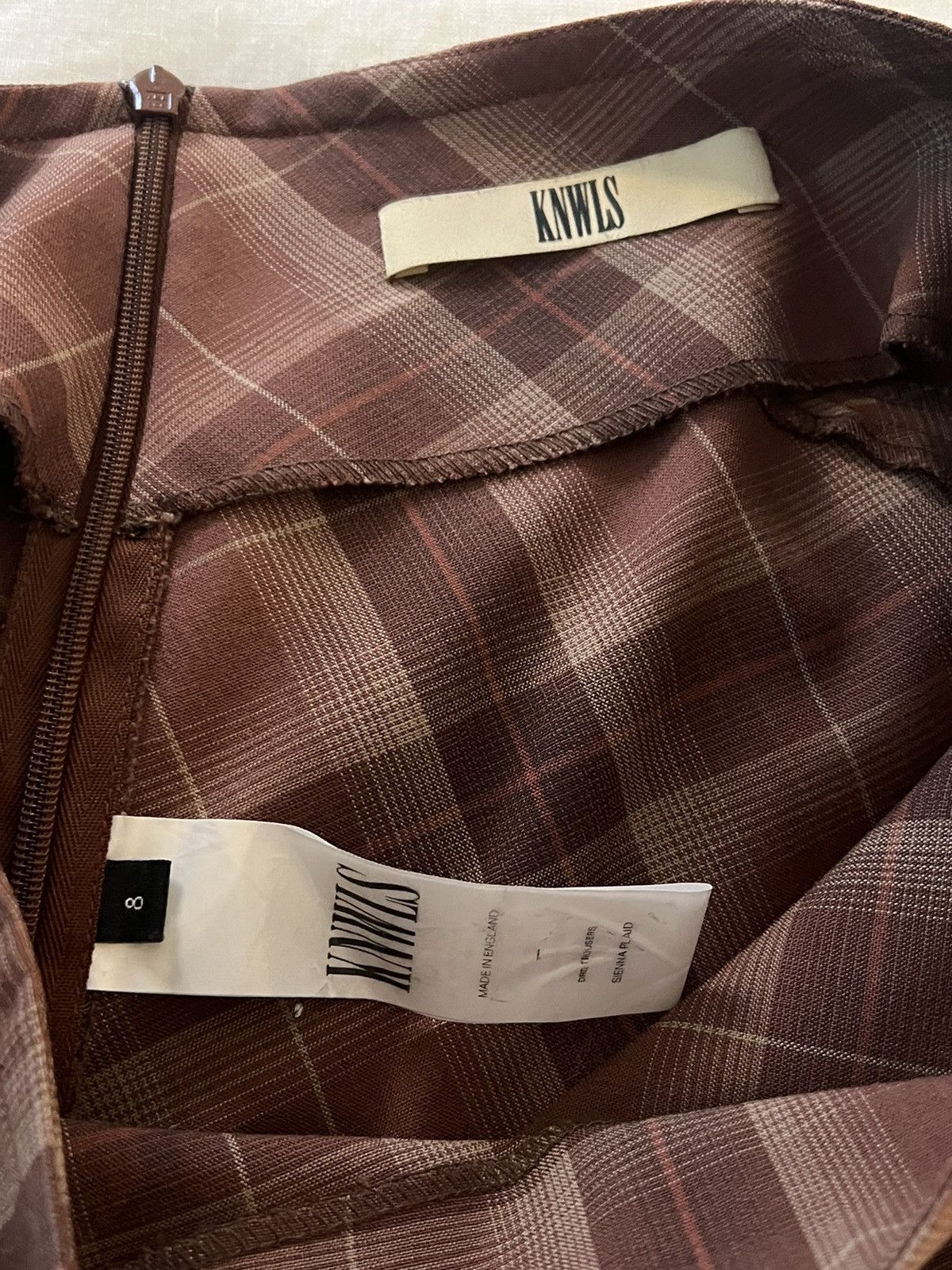 KNWLS KNWLS SS22 DRD Sienna Plaid Wool Trousers Size 26" / US 2 / IT 38 - 5 Thumbnail