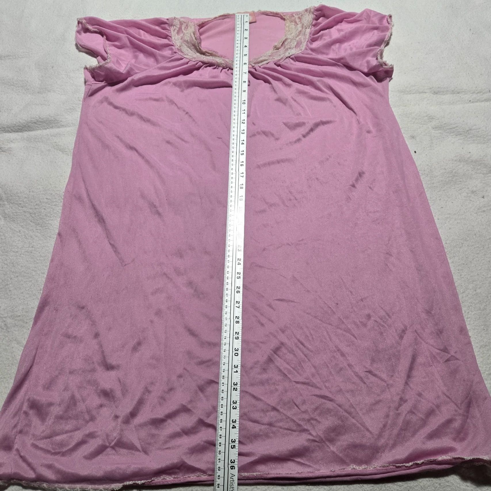 Pinko CC Pink Night Gown Nighty Printed Maxi Sleepwear Adult Women's XL Extra Large Shirt Size ONE SIZE - 5 Thumbnail
