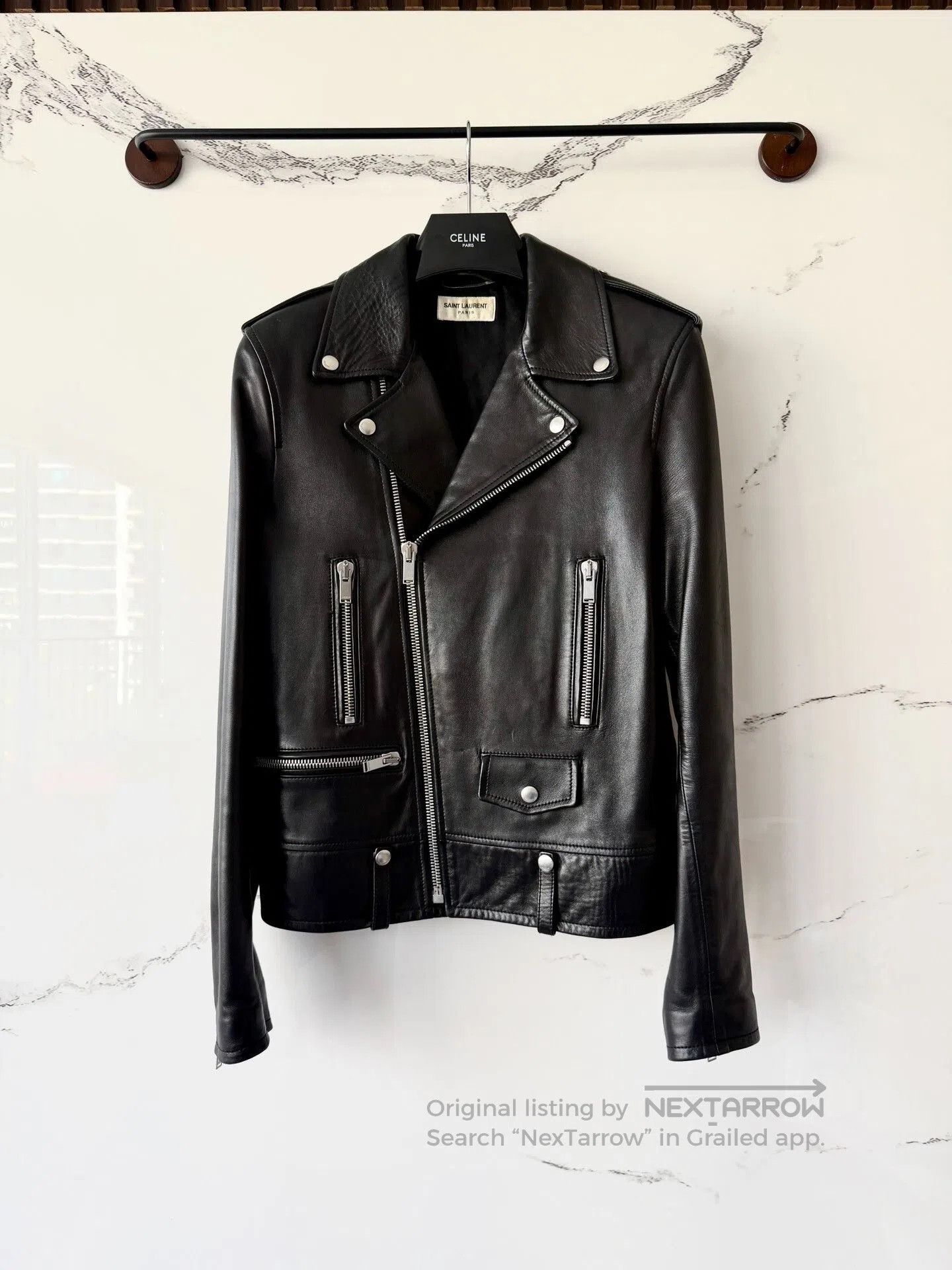 Saint Laurent Paris saint laurent black leather motorcycle jacket. Size US L / EU 52-54 / 3 - 1 Thumbnail