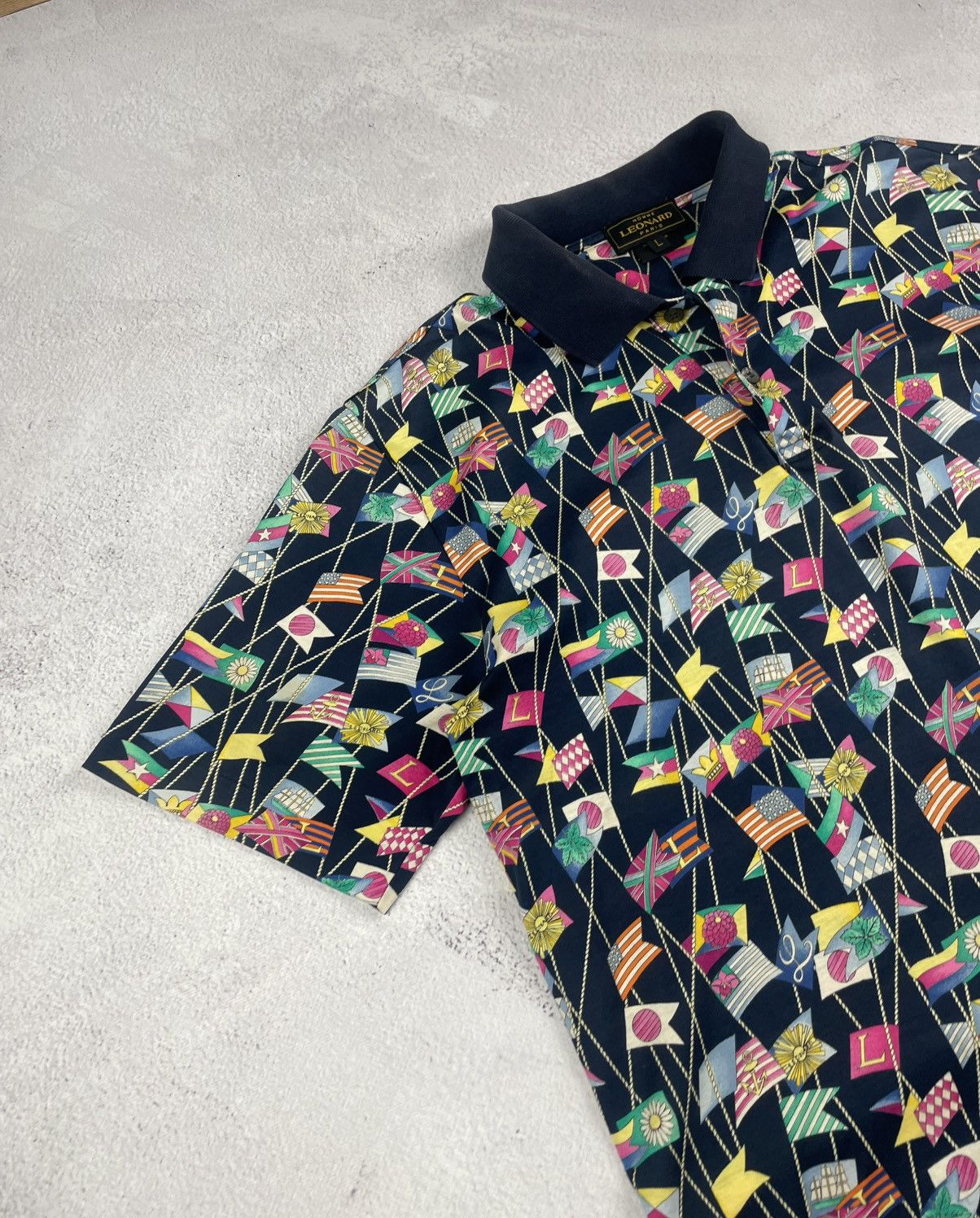 Leonard Paris Leonard Paris Homme Vintage Polo Shirt Sailing Flags Print Size US L / EU 52-54 / 3 - 4 Thumbnail