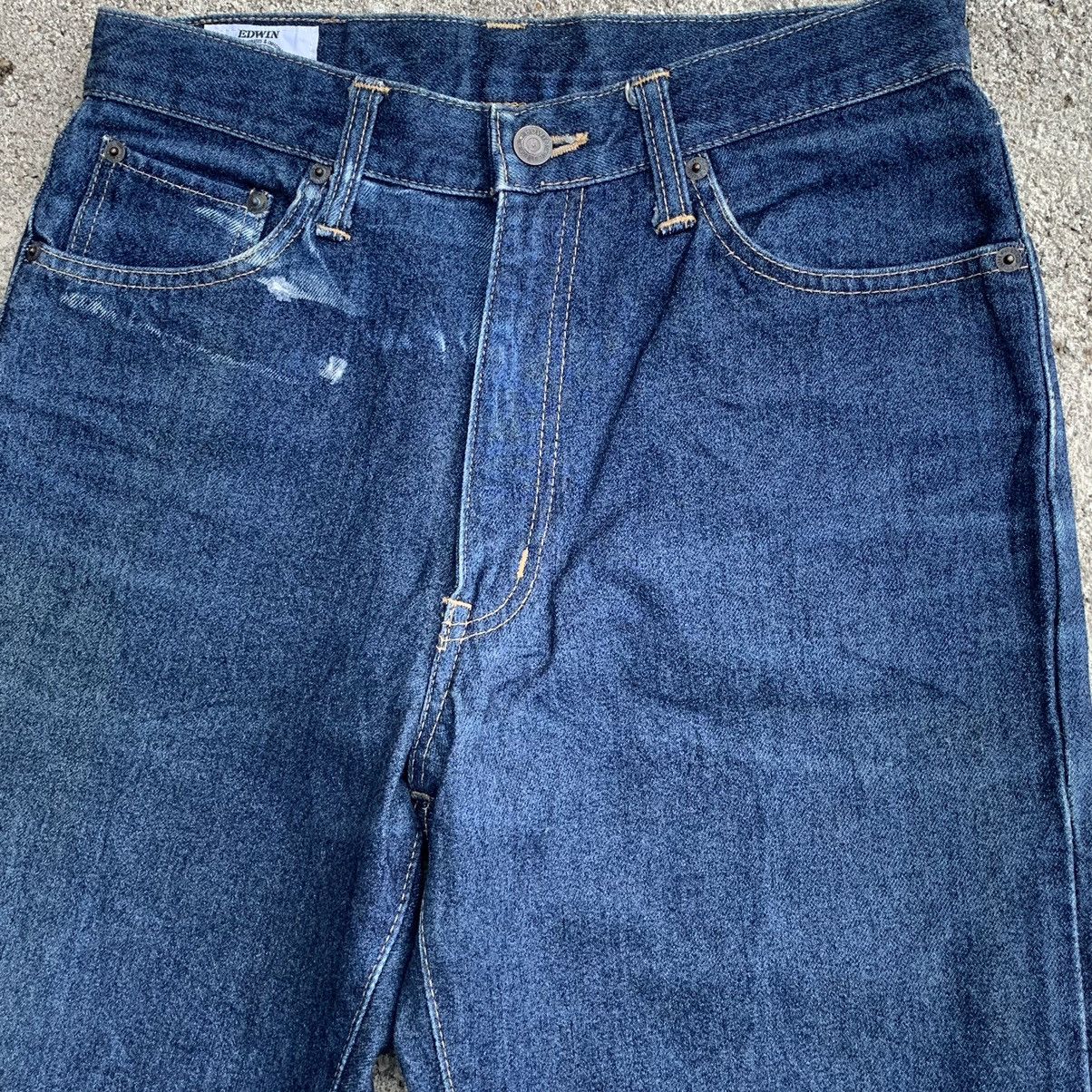Edwin Vintage 90s Edwin Japan Indigo Blue Jeans Straight Denim W29 Size US 29 - 6 Thumbnail