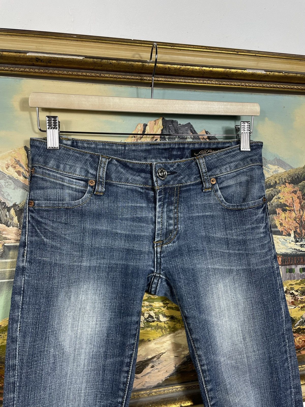 Ed Hardy × Vintage Ed Hardy Vintage Y2k Low Rise Denim Trousers Jeans Drip Swag Size 26" / US 2 / IT 38 - 6 Thumbnail