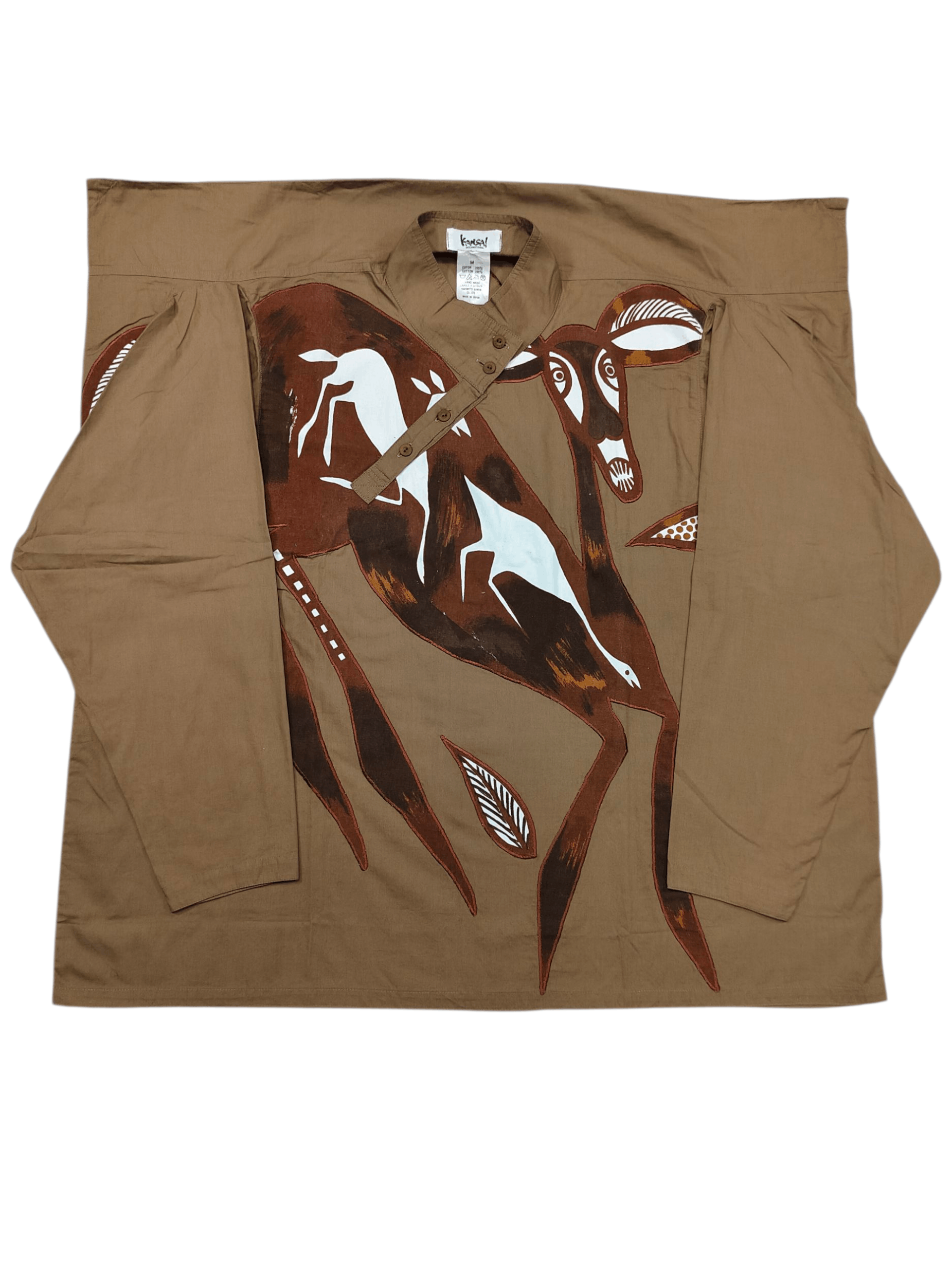 Kansai Yamamoto ARCHIVE📕80s Kansai Ethnic Totemic Mouse Deer Art Shirt Size US M / EU 48-50 / 2 - 1 Thumbnail