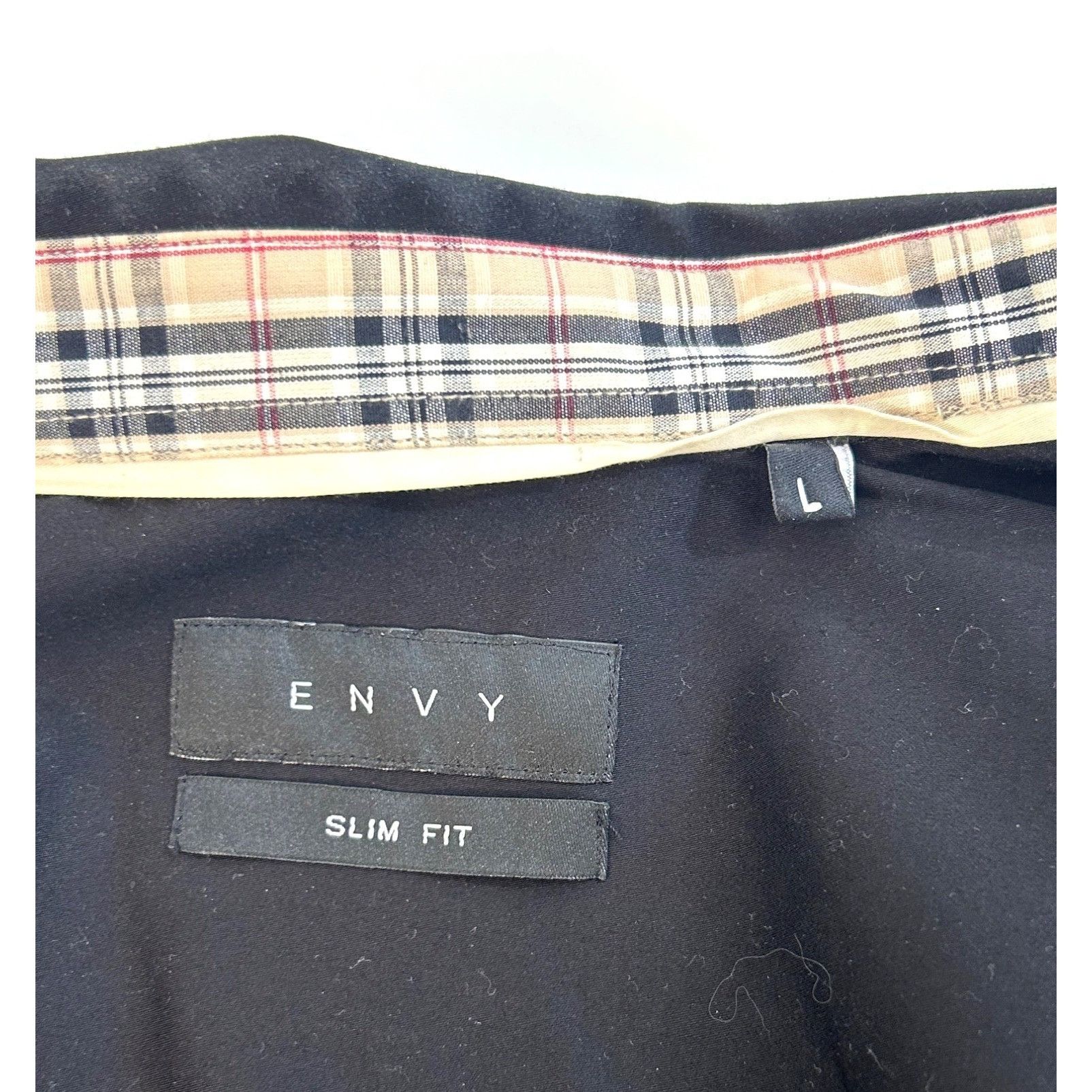 Other Envy Men’s Button Up Black Shirt, L Slim Fit Contrasting Pla Size US L / EU 52-54 / 3 - 3 Thumbnail