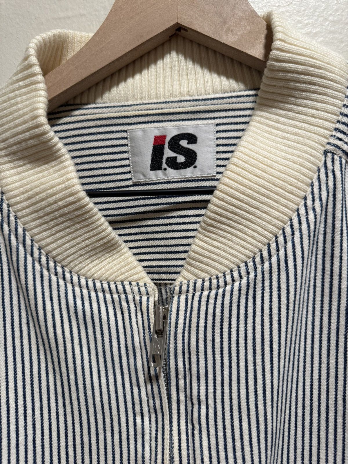 Issey Miyake 80’s Issey Miyake IS Sport Big Logo Hickory Zip Up Bomber Size US L / EU 52-54 / 3 - 5 Thumbnail