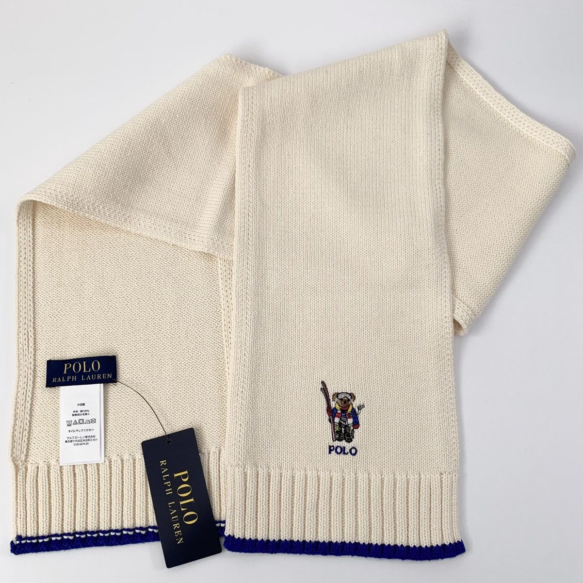 Polo Ralph Lauren Ralph Lauren polo bear embroidered scarf 100% cotton Size ONE SIZE - 12 Thumbnail