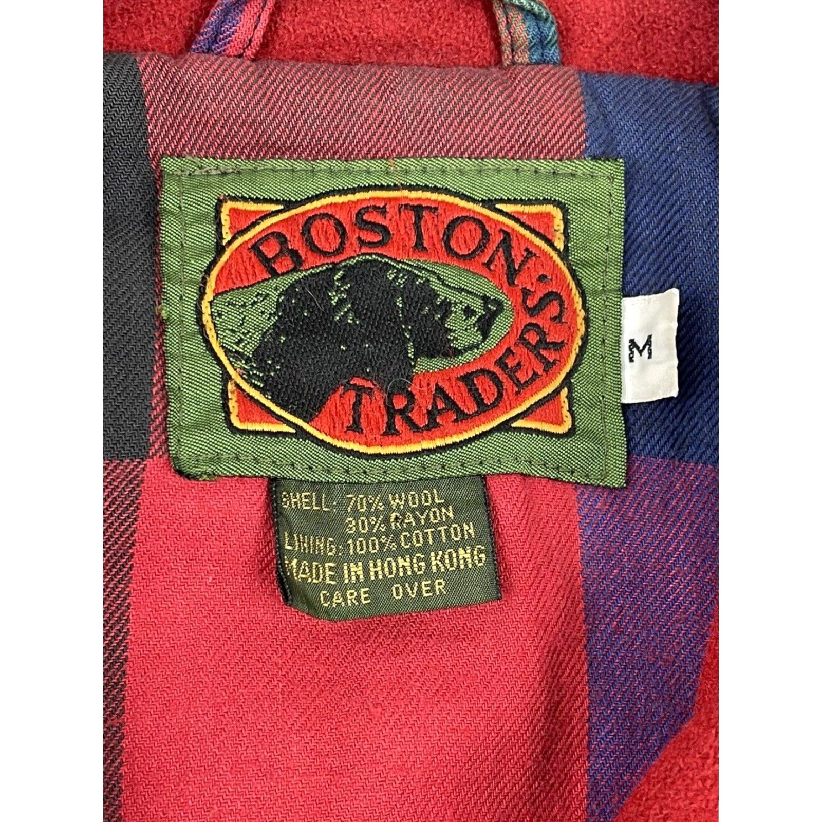 Vintage VINTAGE Boston Traders Wool Flannel Lined Bomber Jacket Unisex Adults M Red 90s Made in Hong Kong Size US M / EU 48-50 / 2 - 2 Thumbnail