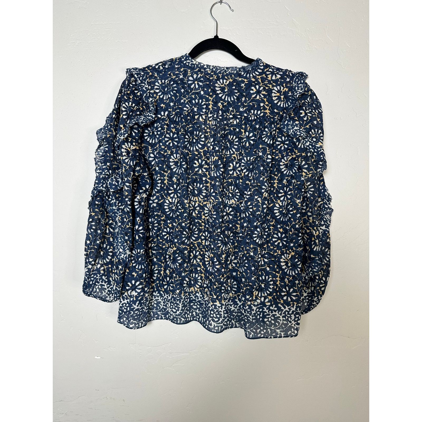 Ulla Johnson ULLA JOHNSON Women’s Lillian Ruffle Boho Floral Blouse Top 6 Size M / US 6-8 / IT 42-44 - 6 Thumbnail