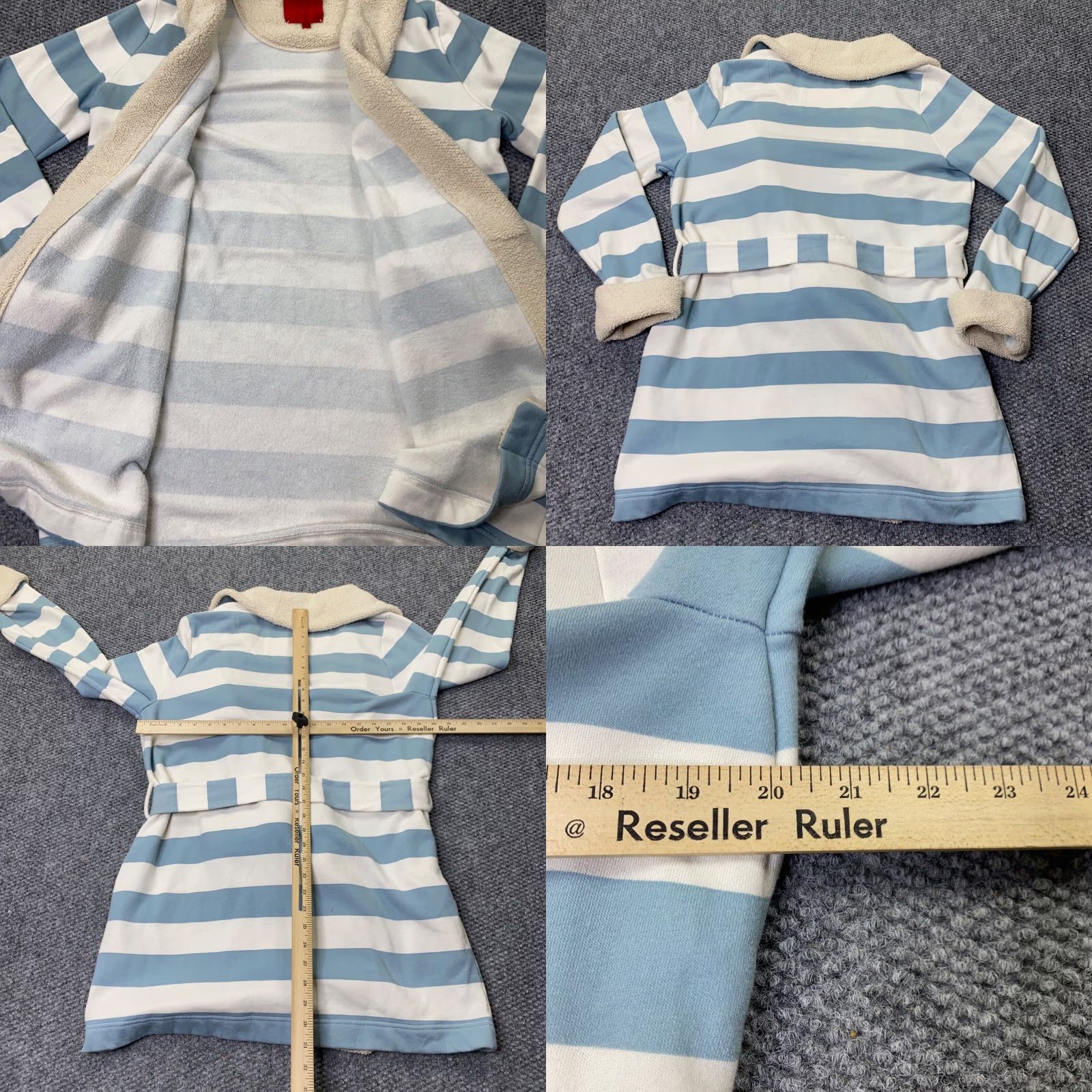 Victoria's Secret Victoria's Secret Womens Robe Striped BLUE Medium Cozy Plush Pockets Shirt? Size ONE SIZE - 8 Thumbnail
