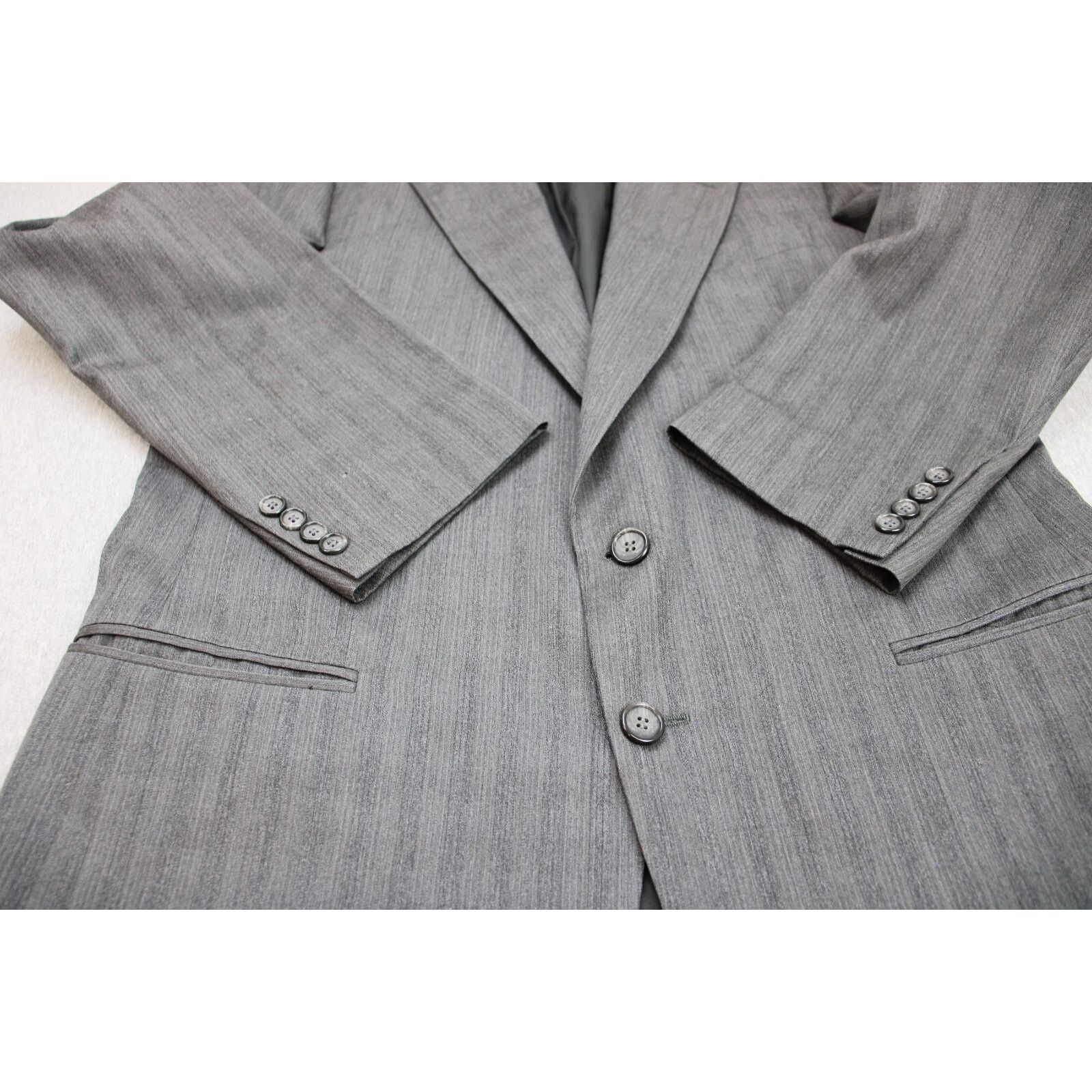 Calvin Klein Calvin Klein Blazer Mens Size 42 L Gray Striped 2 Button Size 42L - 3 Thumbnail