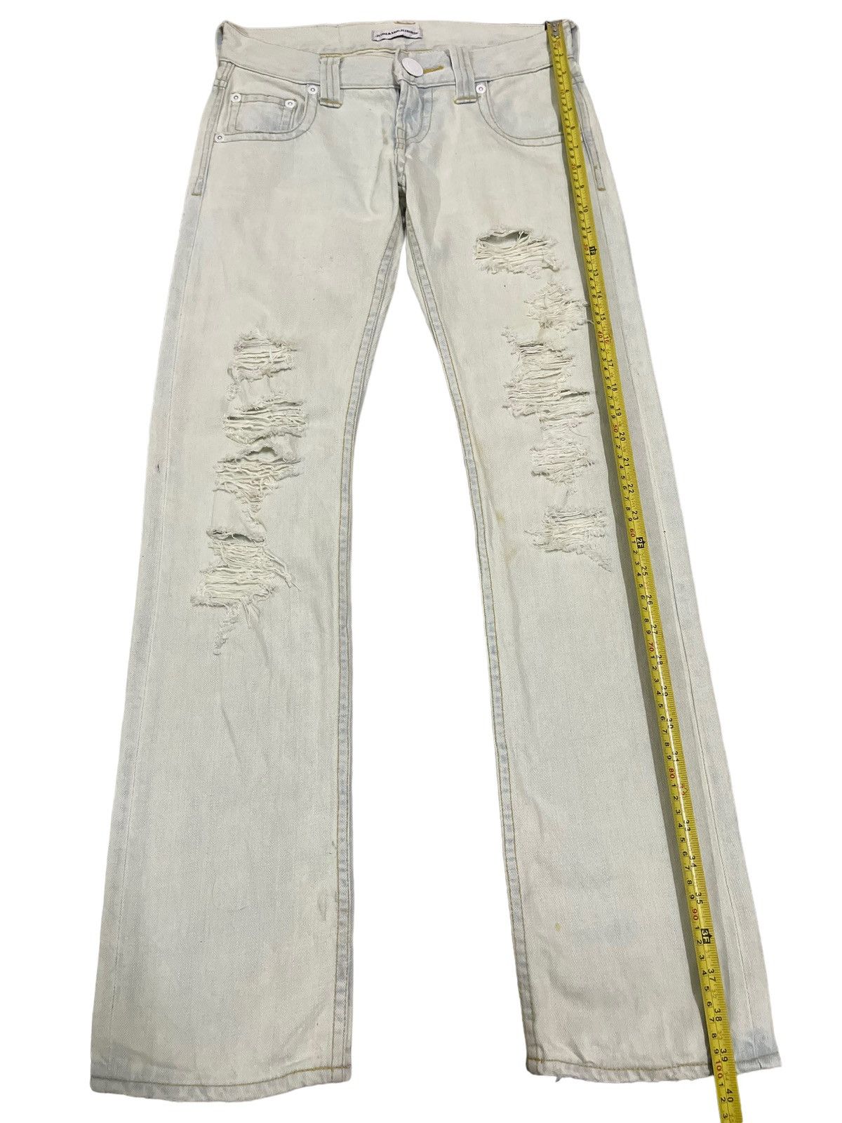 If Six Was Nine Vintage Japan Juriano Jurrie Distressed Style Flare Jeans Size US 30 / EU 46 - 12 Thumbnail