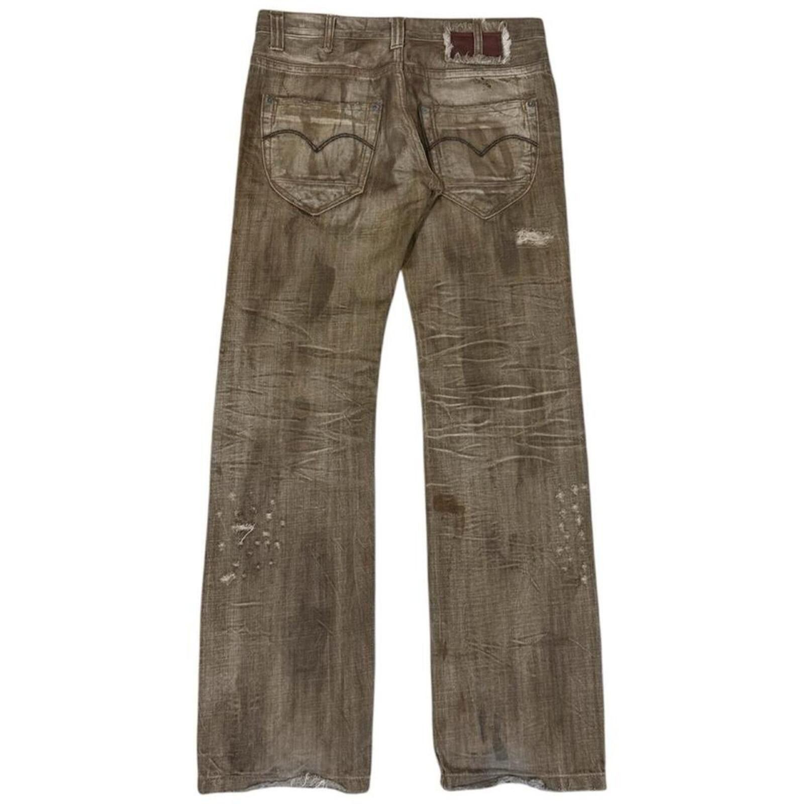 True Religion Y2K Vintage Rare 2#1 unique shade denim jeans Size 33" - 1 Thumbnail