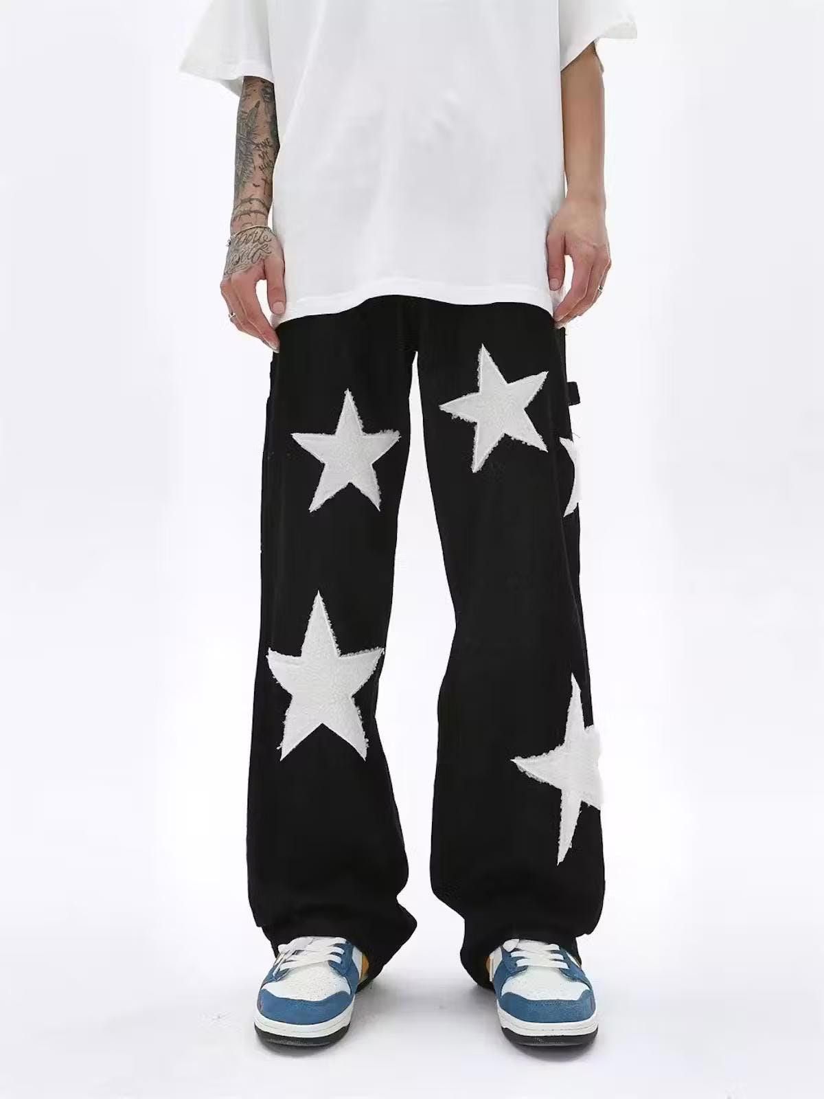 image of Stars Baggy Black Denim Jeans, Men's (Size 31)