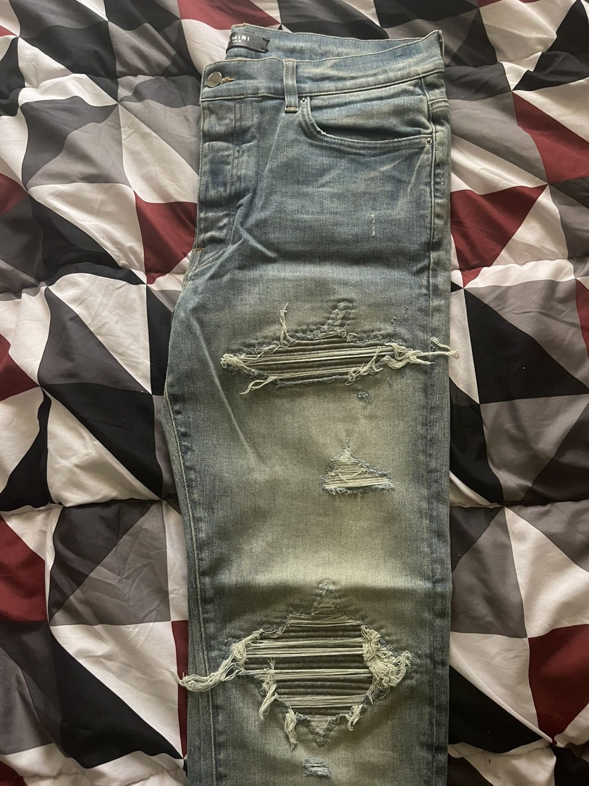 Amiri Amiri Blue Denim Silver Patch Size US 36 / EU 52 - 2 Thumbnail