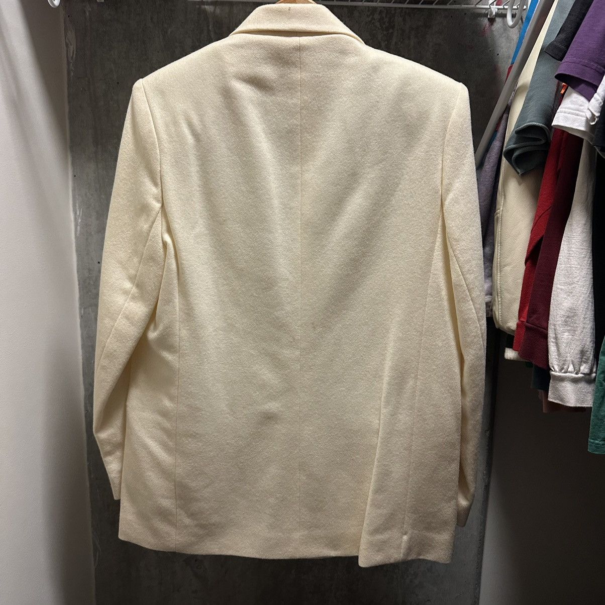 Other Dumas Vintage 1980's Ivory 100% Wool Blazer Women's Size 6 Size M / US 6-8 / IT 42-44 - 9 Thumbnail