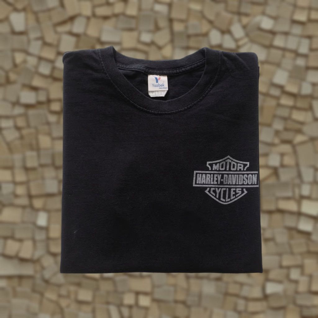 Harley Davidson VINTAGE Harley-Davidson H-D Motorcycle Y2K 90s Los Algodones Black T Shirt Men SZ L Size US L / EU 52-54 / 3 - 1 Thumbnail