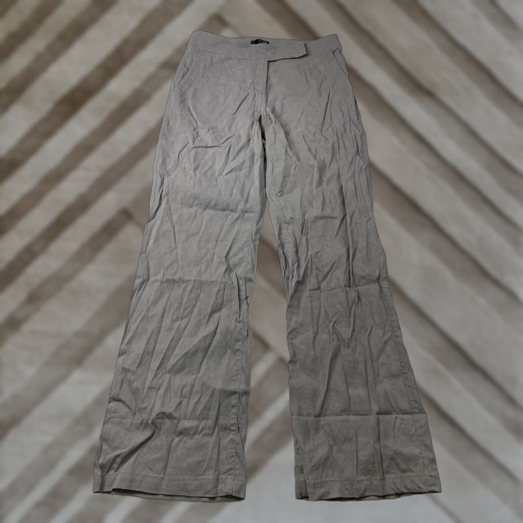 Eileen Fisher Eileen Fisher Pants Dress Pants Women 4 Gray Linen Spandex Viscose Breathable Pockets Stretch Straight Casual Modern 4 Size 27" / US 4 / IT 40 - 1 Thumbnail