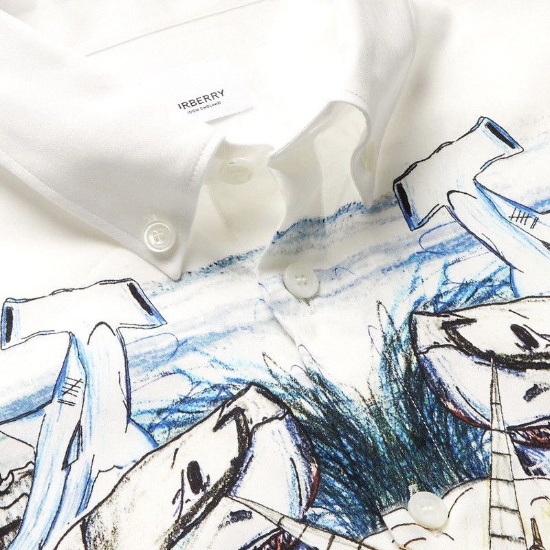 Burberry Burberry 21SS Sea World Sketch Portrait Print Shirt Size US L / EU 52-54 / 3 - 2 Thumbnail