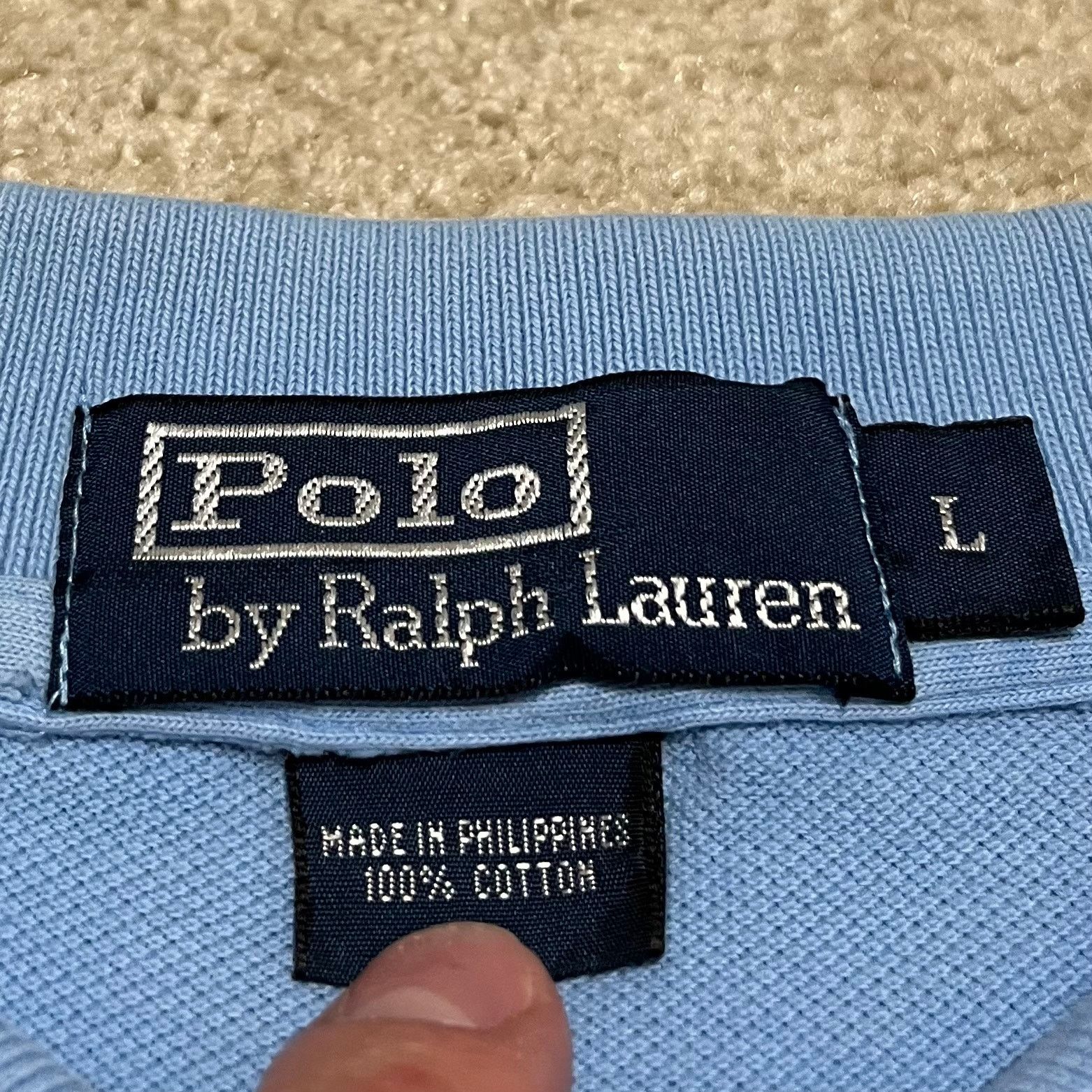 Polo Ralph Lauren Polo Ralph Lauren Baby Blue Yellow Pony Shirt Sleeve Polo Size US L / EU 52-54 / 3 - 3 Thumbnail